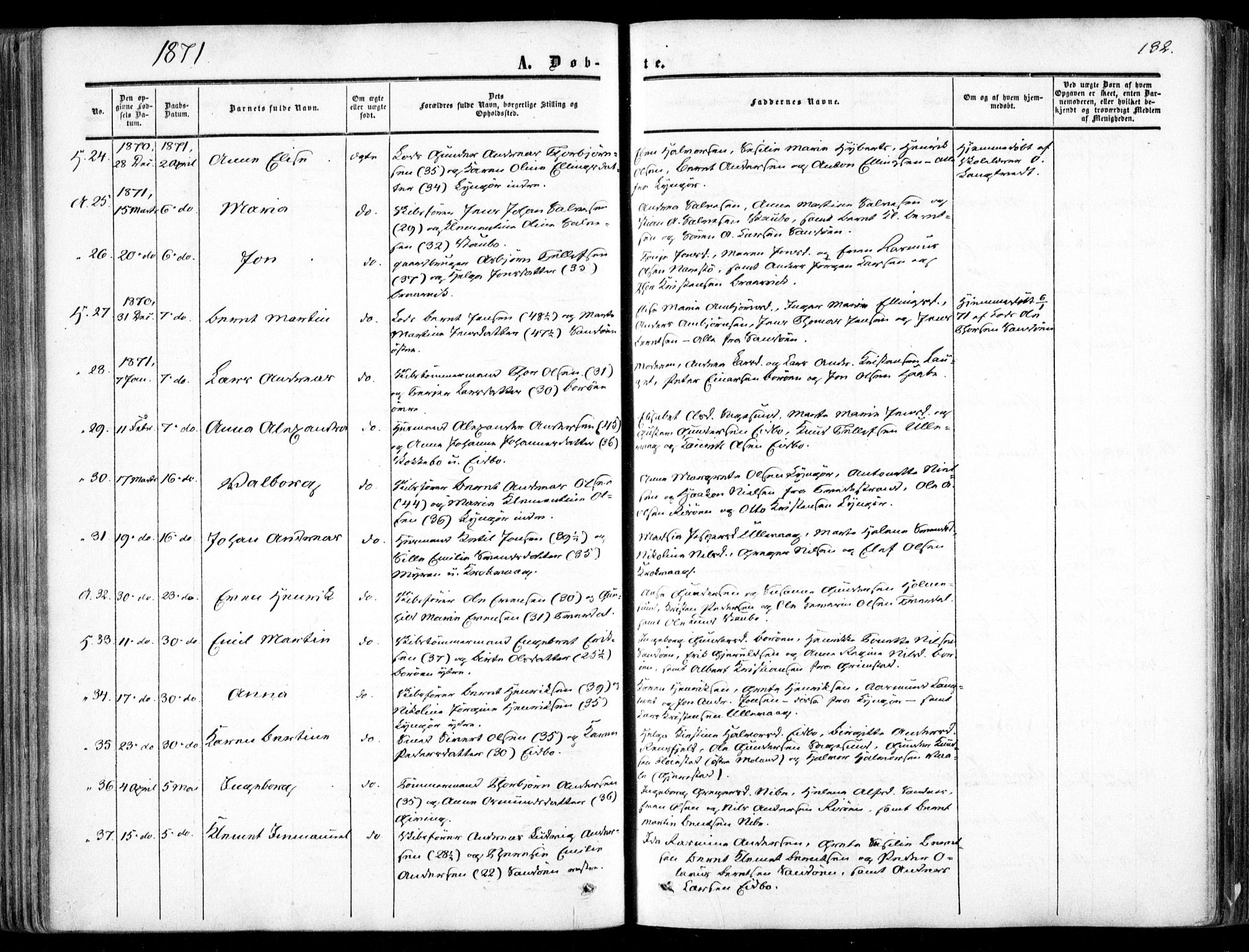Dypvåg sokneprestkontor, AV/SAK-1111-0007/F/Fa/Faa/L0006: Parish register (official) no. A 6, 1855-1872, p. 132