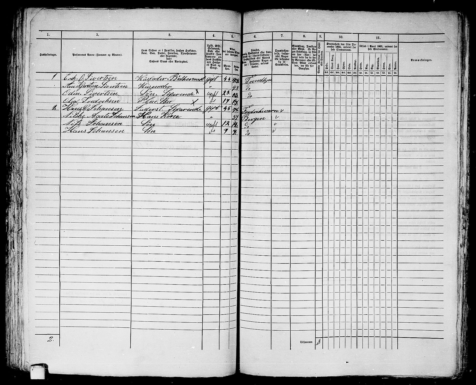 RA, 1865 census for Trondheim, 1865, p. 710