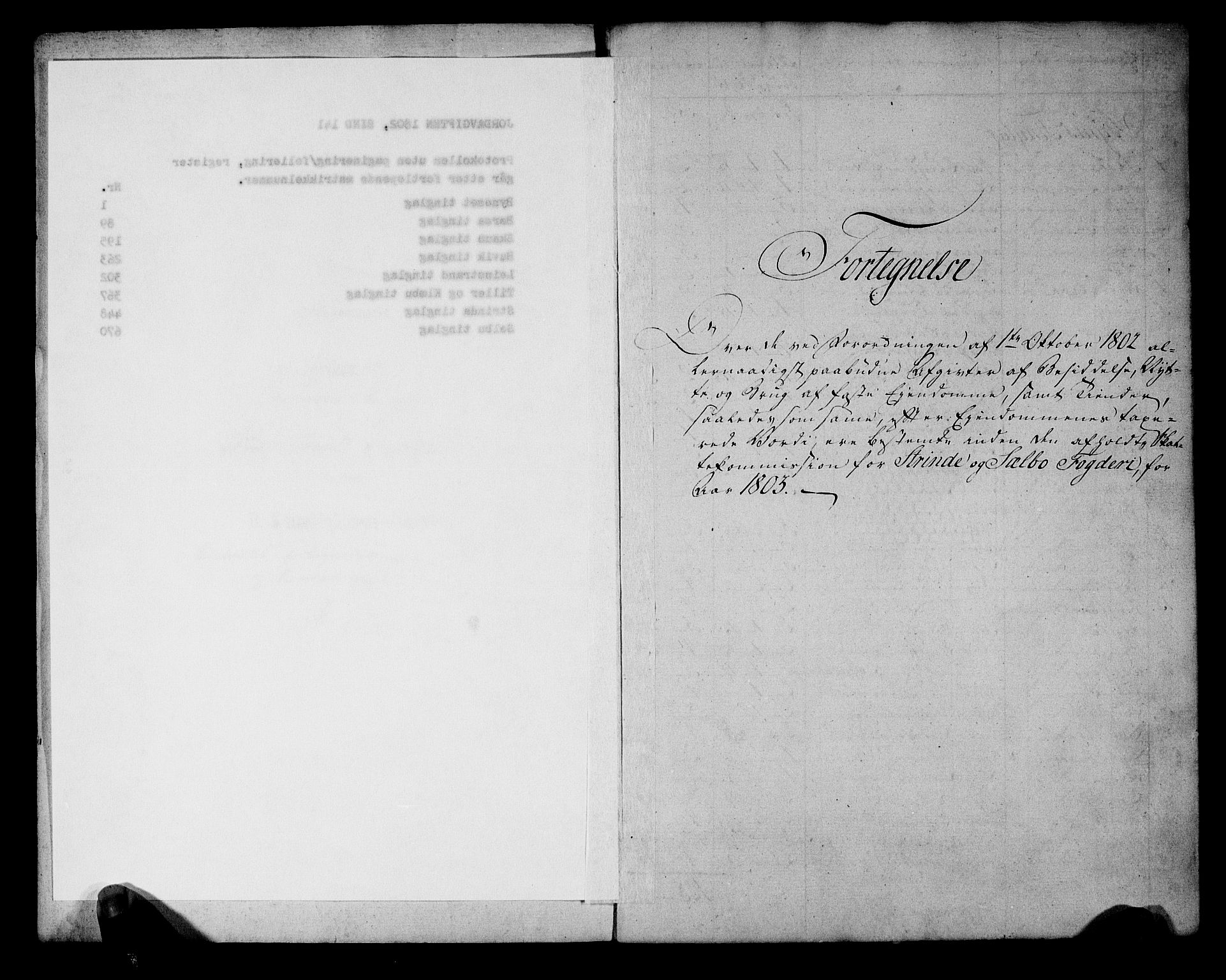 Rentekammeret inntil 1814, Realistisk ordnet avdeling, AV/RA-EA-4070/N/Ne/Nea/L0141: Strinda og Selbu fogderi. Ekstraktfortegnelse over jord- og tiendeavgift, 1803, p. 2