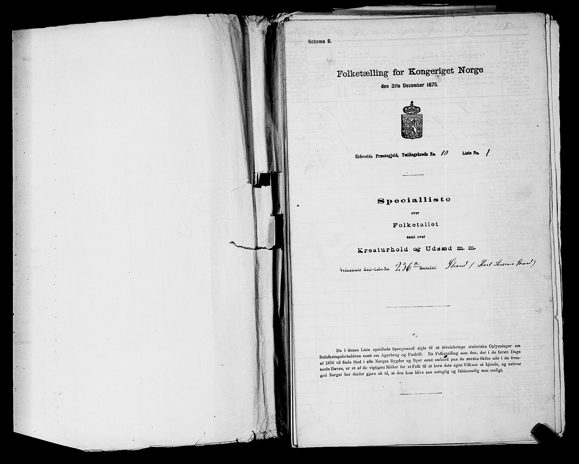 RA, 1875 census for 0237P Eidsvoll, 1875, p. 1459
