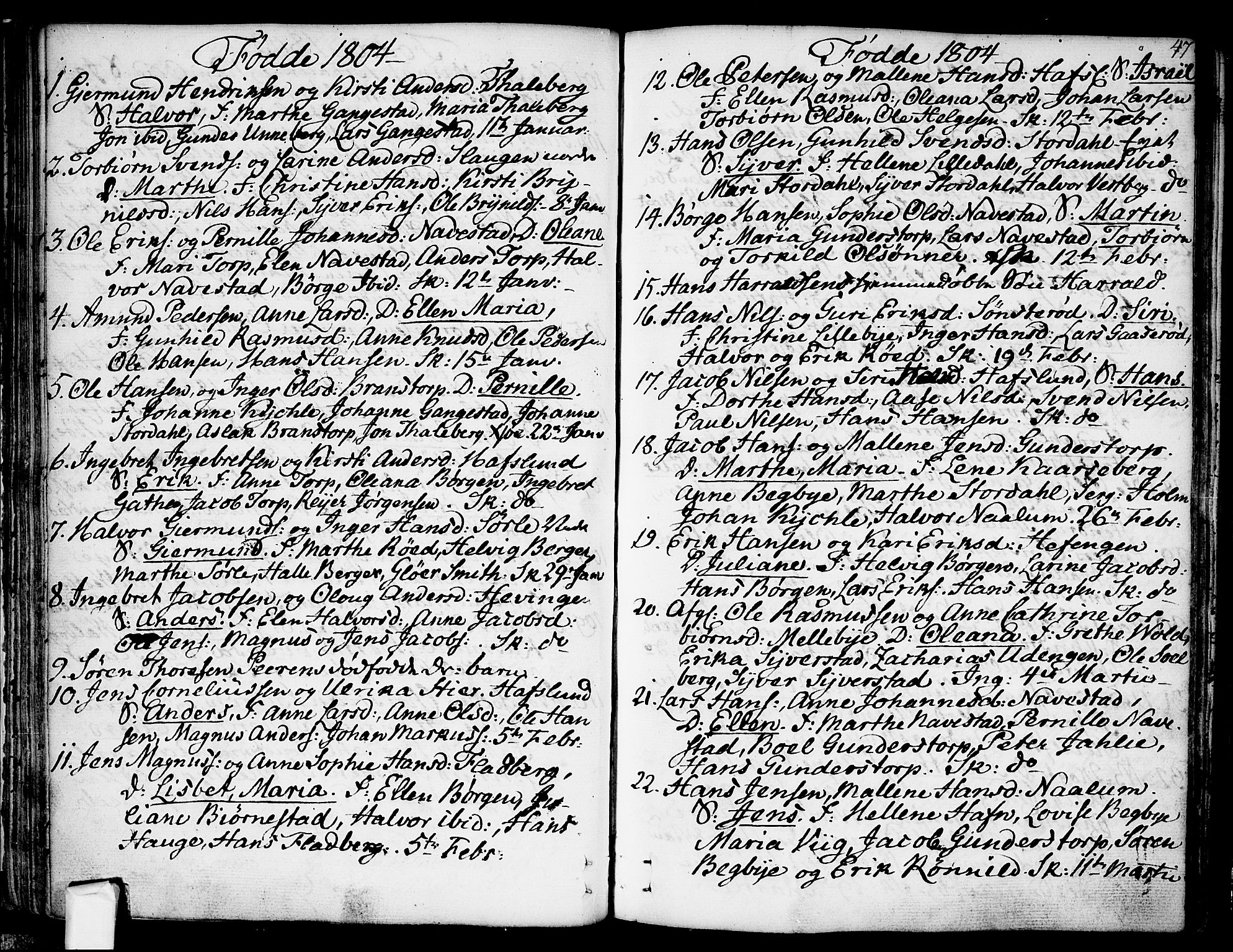 Skjeberg prestekontor Kirkebøker, SAO/A-10923/F/Fa/L0003: Parish register (official) no. I 3, 1792-1814, p. 47