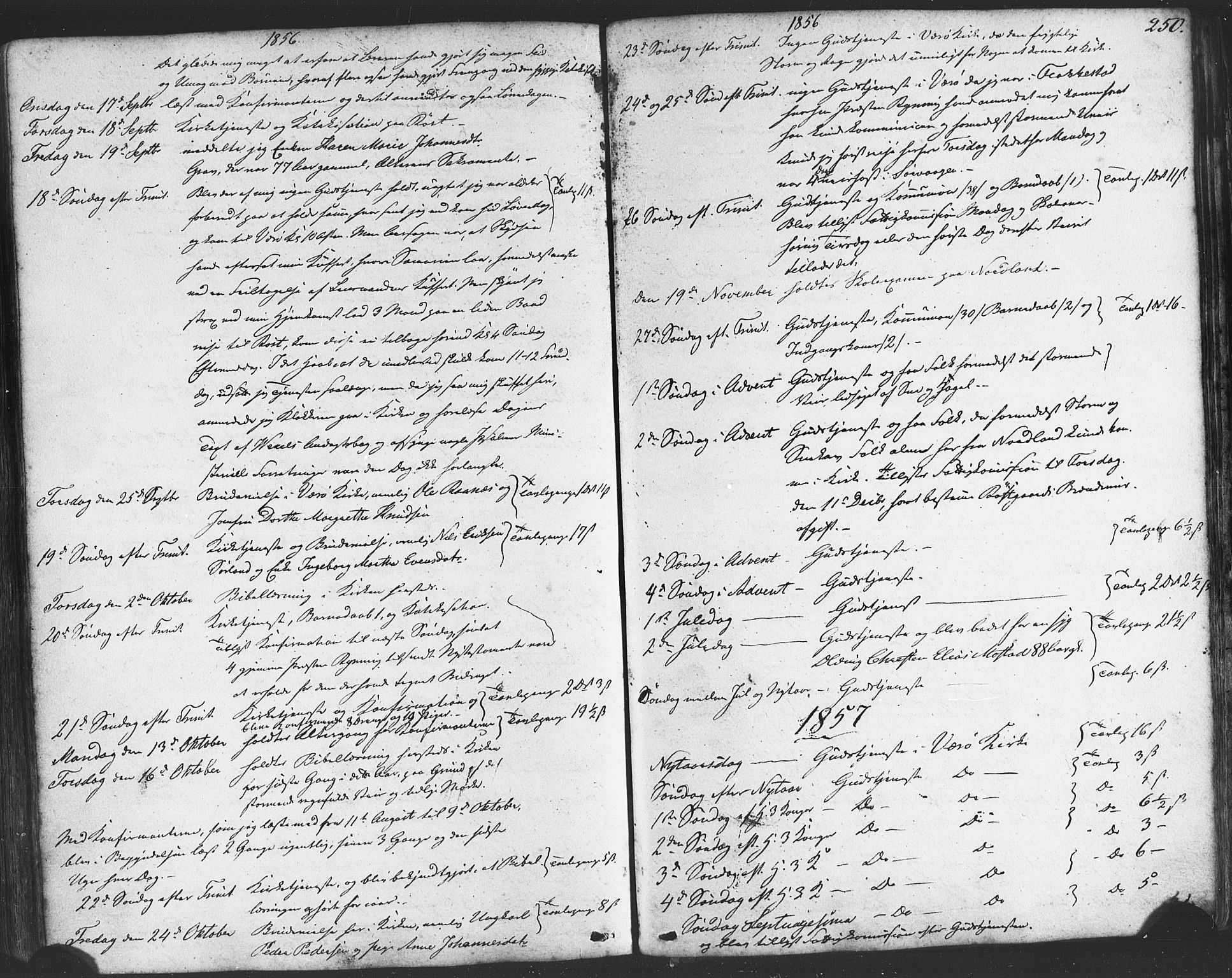 Ministerialprotokoller, klokkerbøker og fødselsregistre - Nordland, SAT/A-1459/807/L0121: Parish register (official) no. 807A04, 1846-1879, p. 250