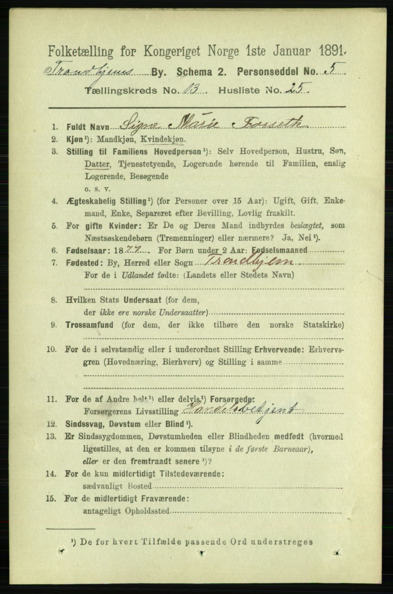 RA, 1891 census for 1601 Trondheim, 1891, p. 10487