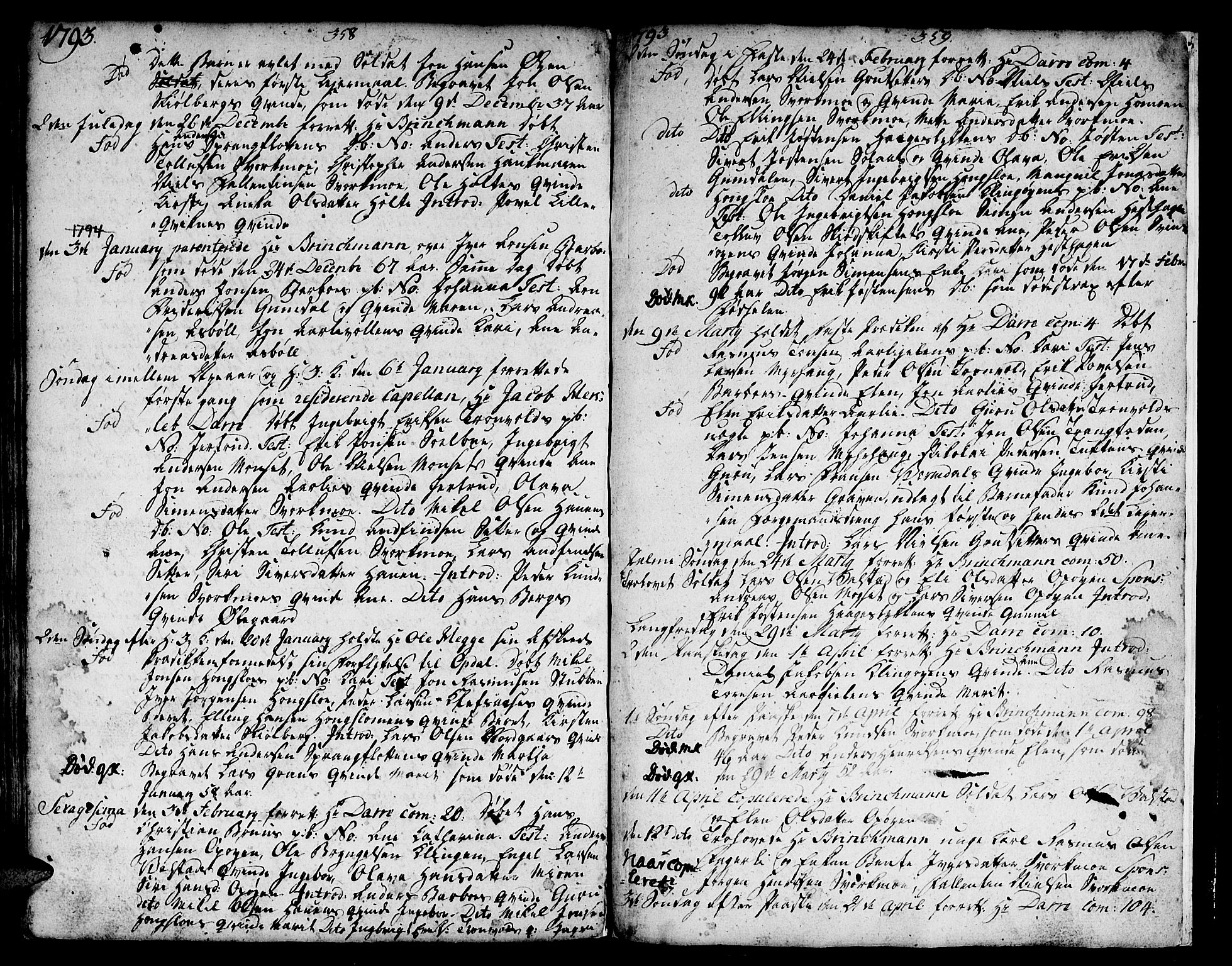 Ministerialprotokoller, klokkerbøker og fødselsregistre - Sør-Trøndelag, SAT/A-1456/671/L0840: Parish register (official) no. 671A02, 1756-1794, p. 358-359
