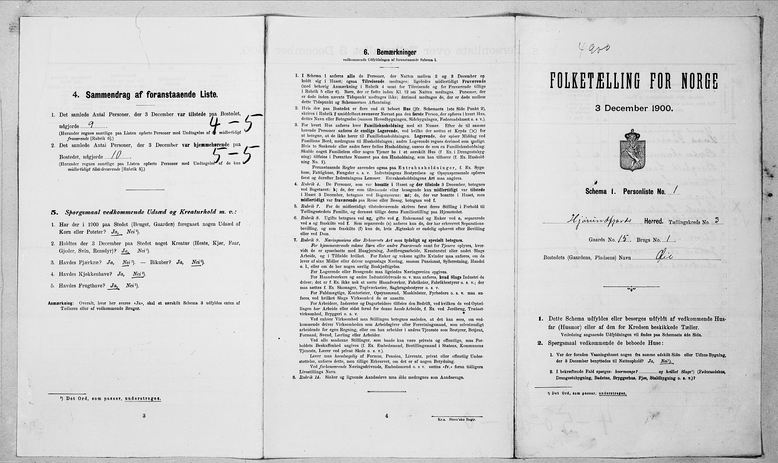 SAT, 1900 census for Hjørundfjord, 1900, p. 128