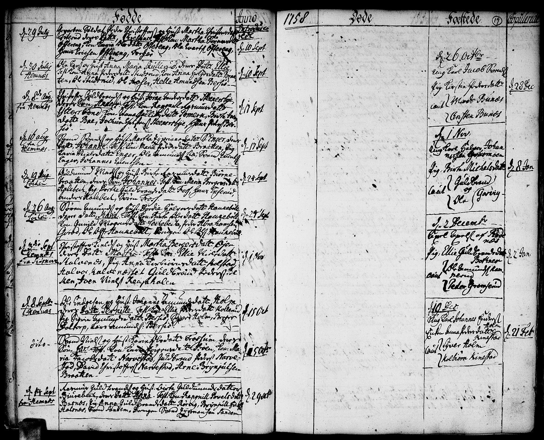 Høland prestekontor Kirkebøker, AV/SAO-A-10346a/F/Fa/L0004: Parish register (official) no. I 4, 1757-1780, p. 19