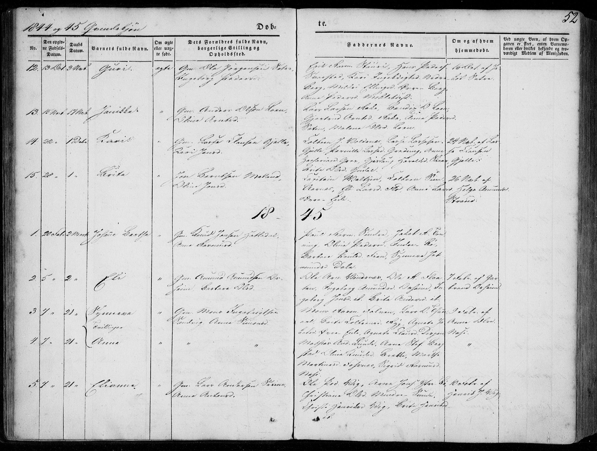 Stryn Sokneprestembete, SAB/A-82501: Parish register (official) no. A 2, 1844-1861, p. 52