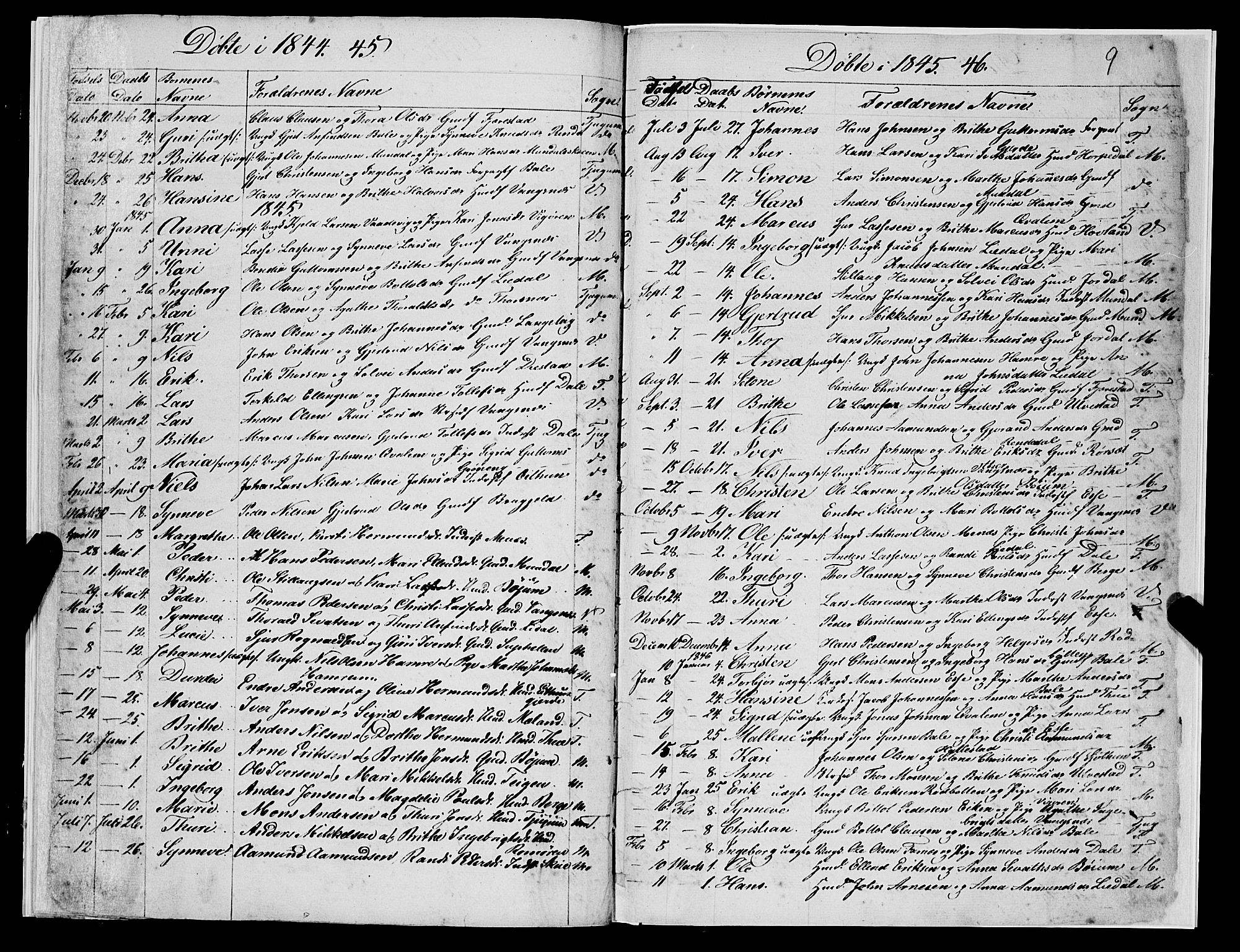 Balestrand sokneprestembete, SAB/A-79601/H/Haa/Haaa/L0001: Parish register (official) no. A 1, 1834-1846, p. 9