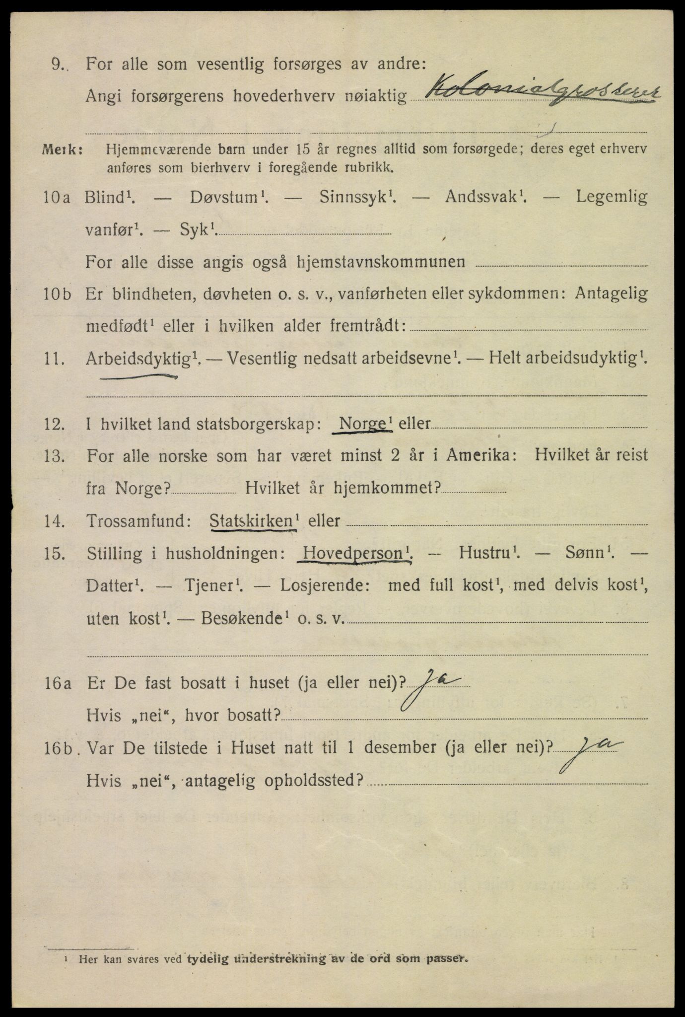 SAK, 1920 census for Kristiansand, 1920, p. 15326