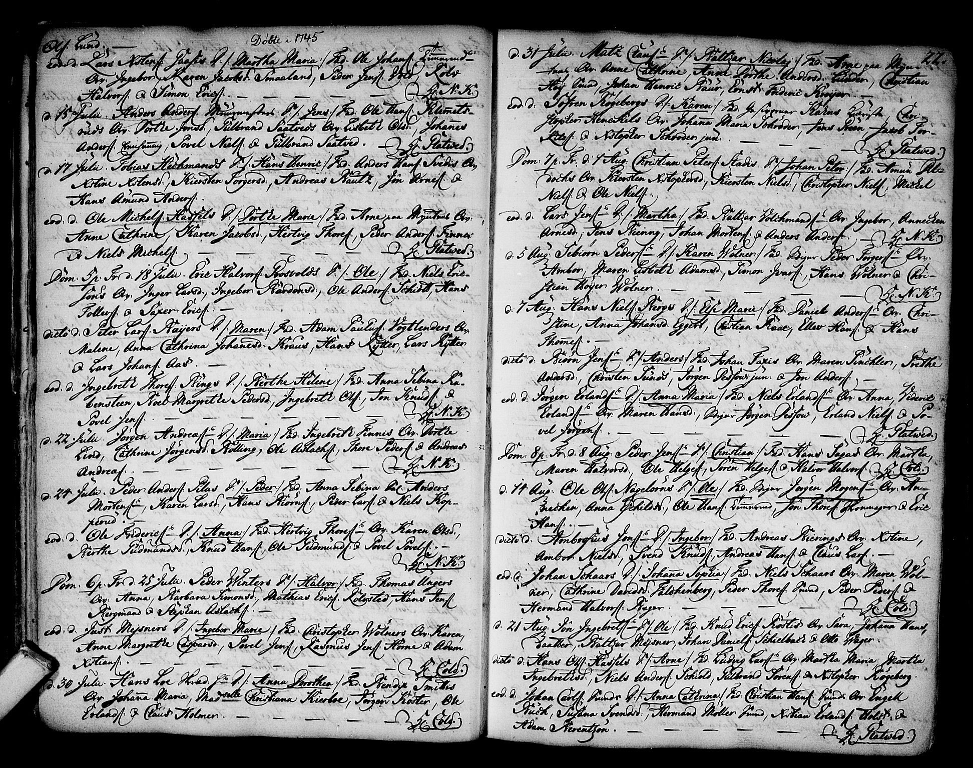 Kongsberg kirkebøker, SAKO/A-22/F/Fa/L0003: Parish register (official) no. I 3, 1744-1755, p. 22