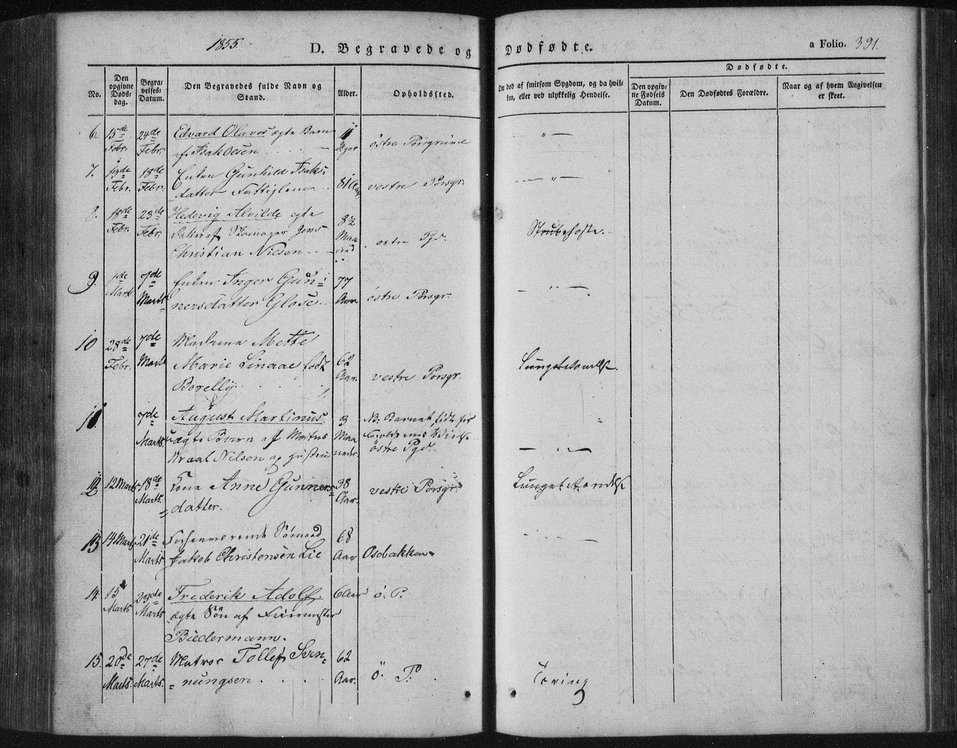 Porsgrunn kirkebøker , SAKO/A-104/F/Fa/L0006: Parish register (official) no. 6, 1841-1857, p. 391