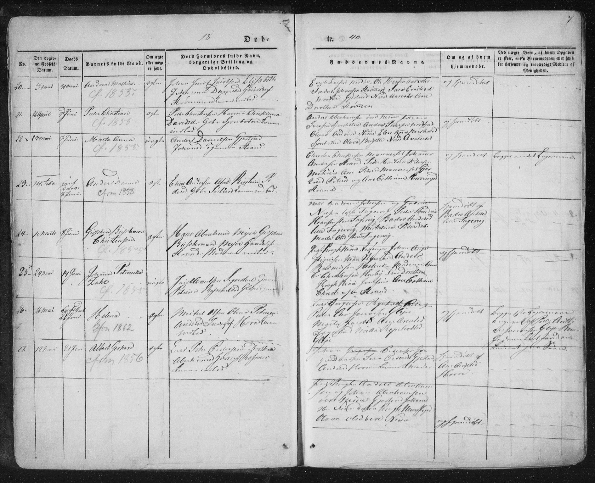 Ministerialprotokoller, klokkerbøker og fødselsregistre - Nordland, AV/SAT-A-1459/838/L0549: Parish register (official) no. 838A07, 1840-1854, p. 7