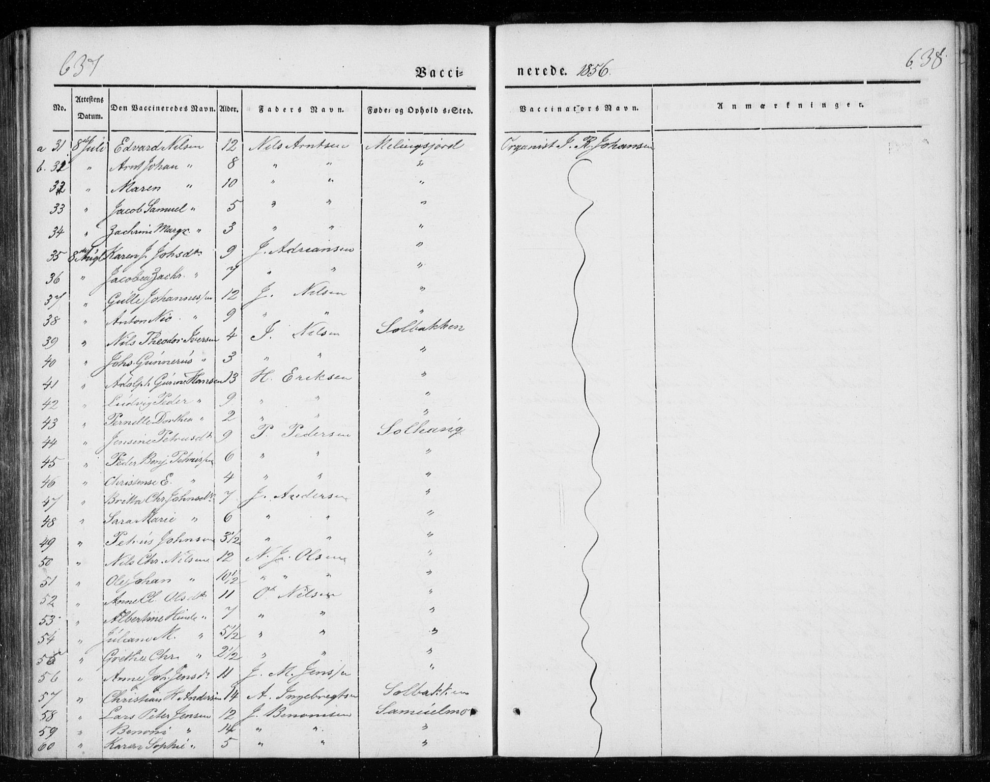 Ministerialprotokoller, klokkerbøker og fødselsregistre - Nordland, AV/SAT-A-1459/825/L0355: Parish register (official) no. 825A09, 1842-1863, p. 637-638