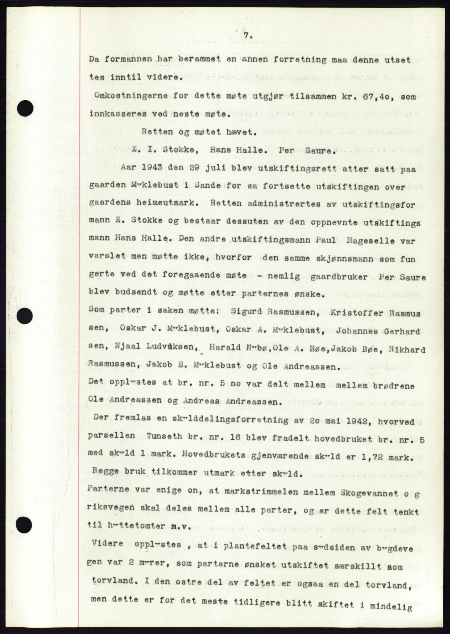 Søre Sunnmøre sorenskriveri, AV/SAT-A-4122/1/2/2C/L0076: Mortgage book no. 2A, 1943-1944, Diary no: : 1068/1944
