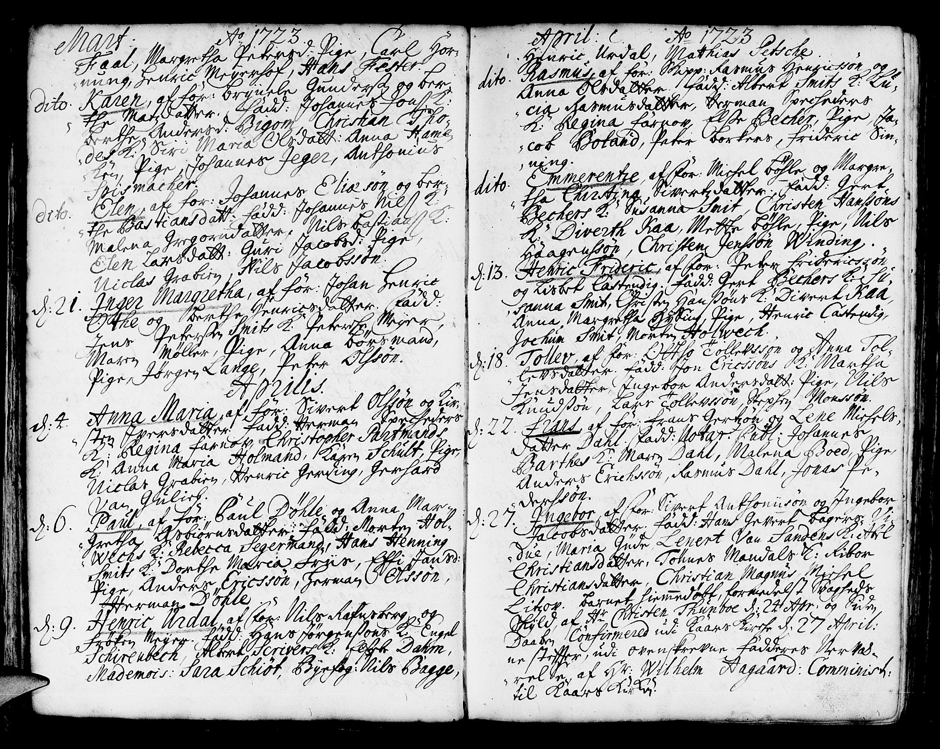 Korskirken sokneprestembete, AV/SAB-A-76101/H/Haa/L0004: Parish register (official) no. A 4, 1720-1750, p. 32