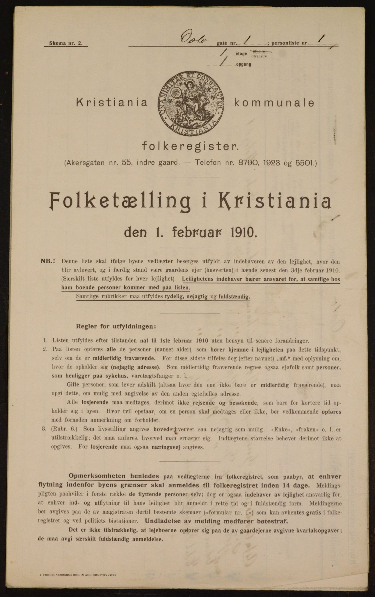 OBA, Municipal Census 1910 for Kristiania, 1910, p. 74054