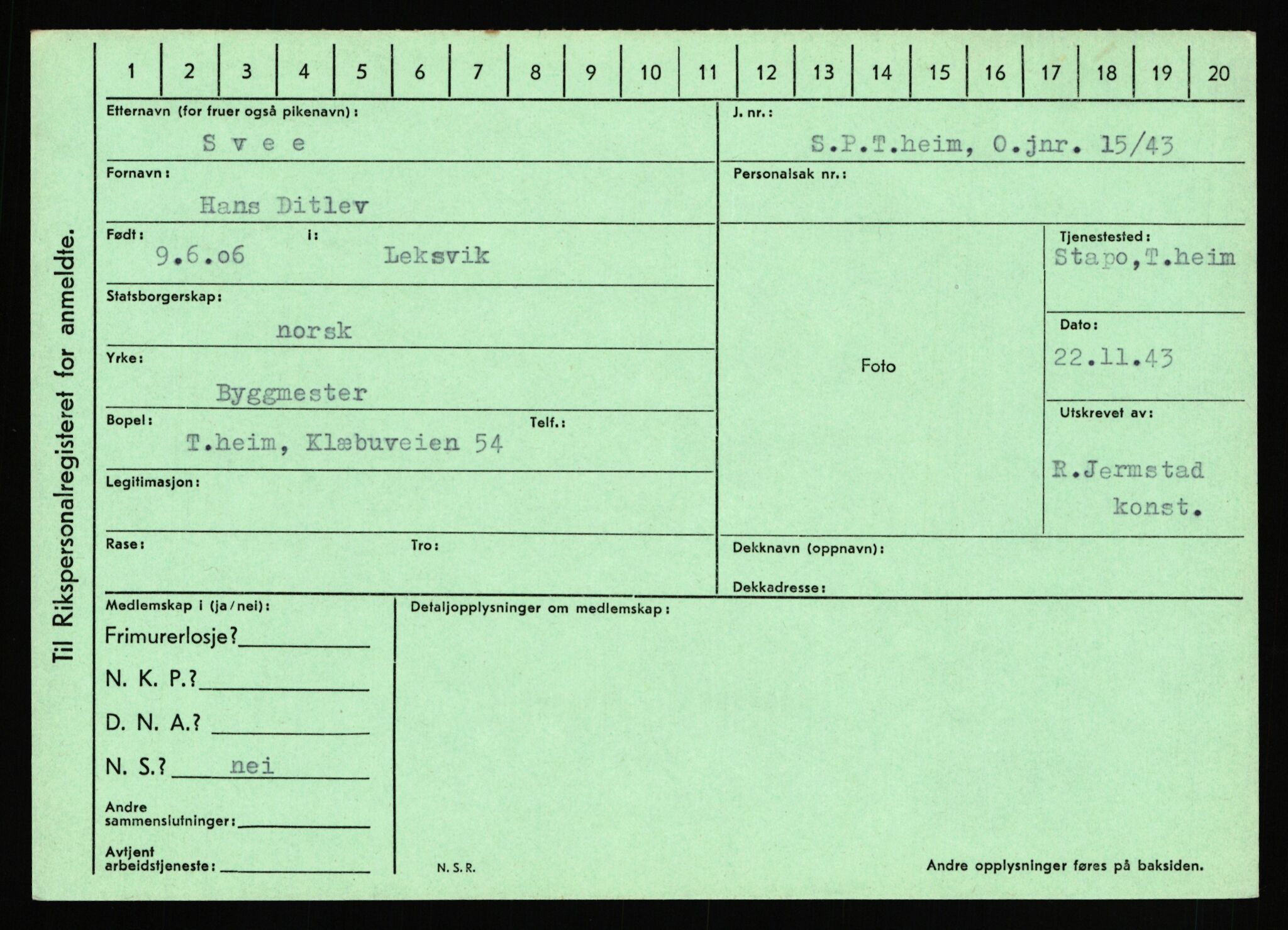 Statspolitiet - Hovedkontoret / Osloavdelingen, AV/RA-S-1329/C/Ca/L0015: Svea - Tøsse, 1943-1945, p. 12