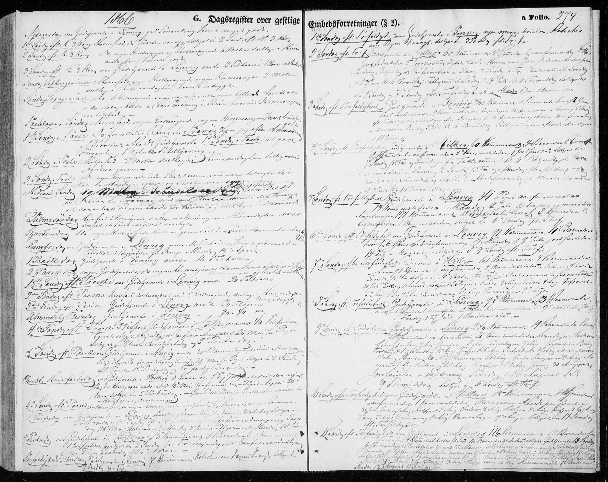 Lenvik sokneprestembete, AV/SATØ-S-1310/H/Ha/Haa/L0009kirke: Parish register (official) no. 9, 1866-1873, p. 274