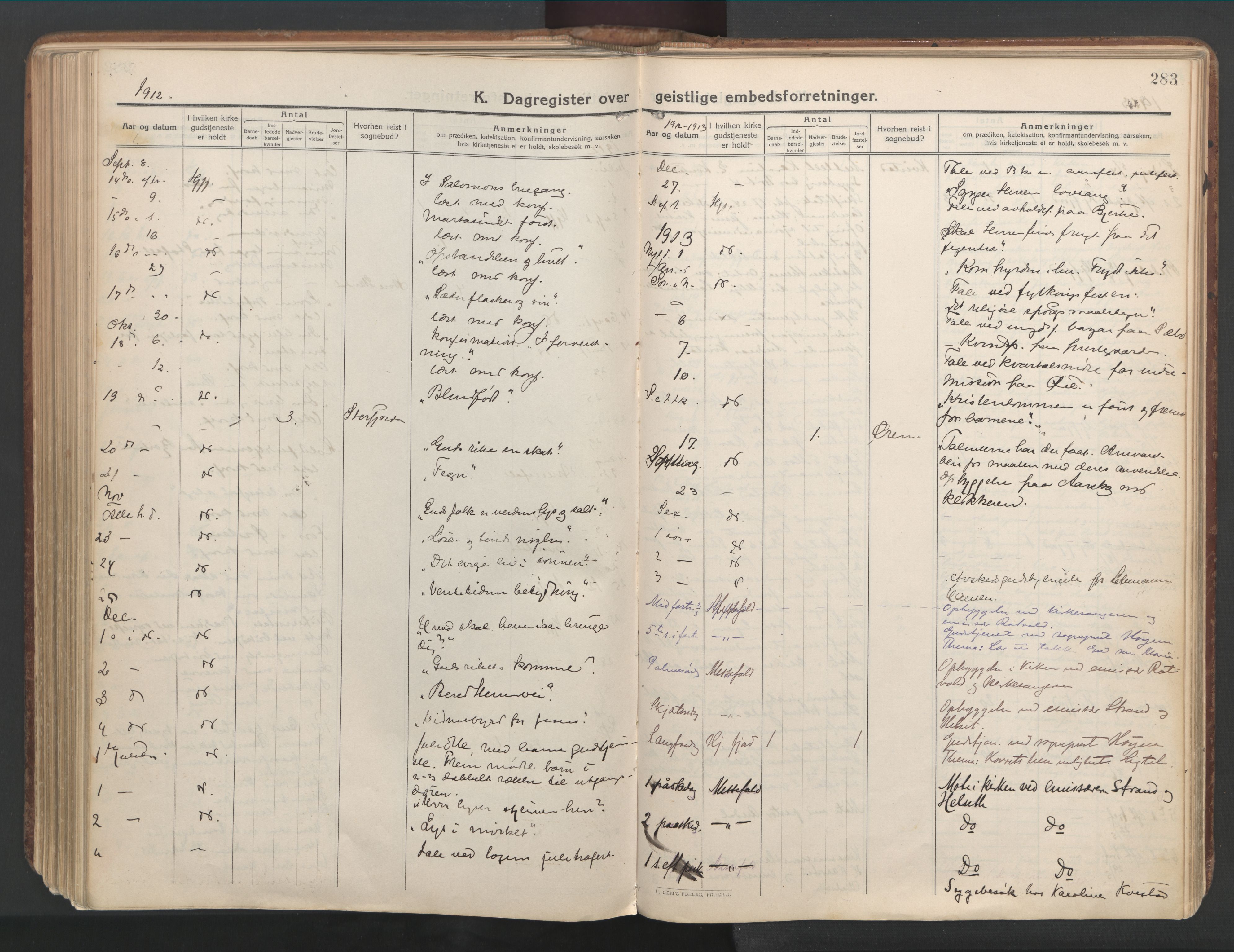 Ministerialprotokoller, klokkerbøker og fødselsregistre - Møre og Romsdal, AV/SAT-A-1454/515/L0212: Parish register (official) no. 515A08, 1911-1935, p. 283