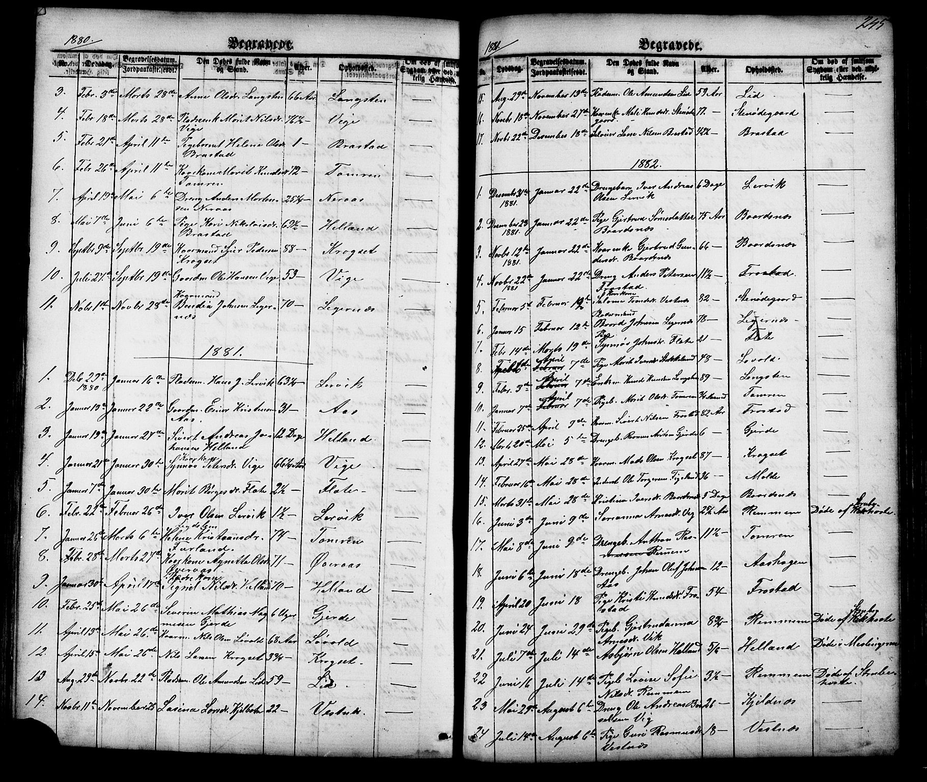 Ministerialprotokoller, klokkerbøker og fødselsregistre - Møre og Romsdal, AV/SAT-A-1454/539/L0536: Parish register (copy) no. 539C02, 1867-1913, p. 245