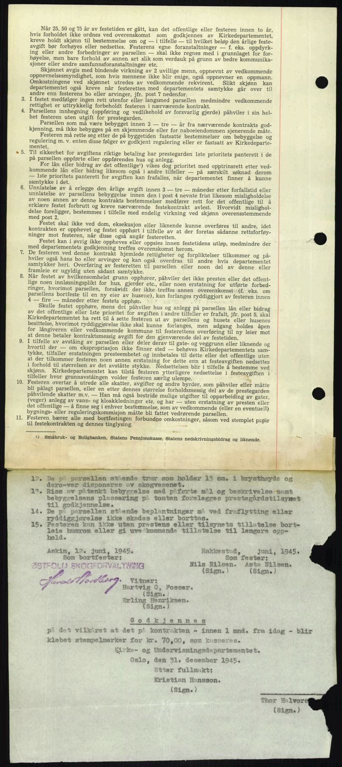 Rakkestad sorenskriveri, AV/SAO-A-10686/G/Gb/Gba/Gbab/L0012a: Mortgage book no. A12 I, 1945-1946, Diary no: : 79/1946