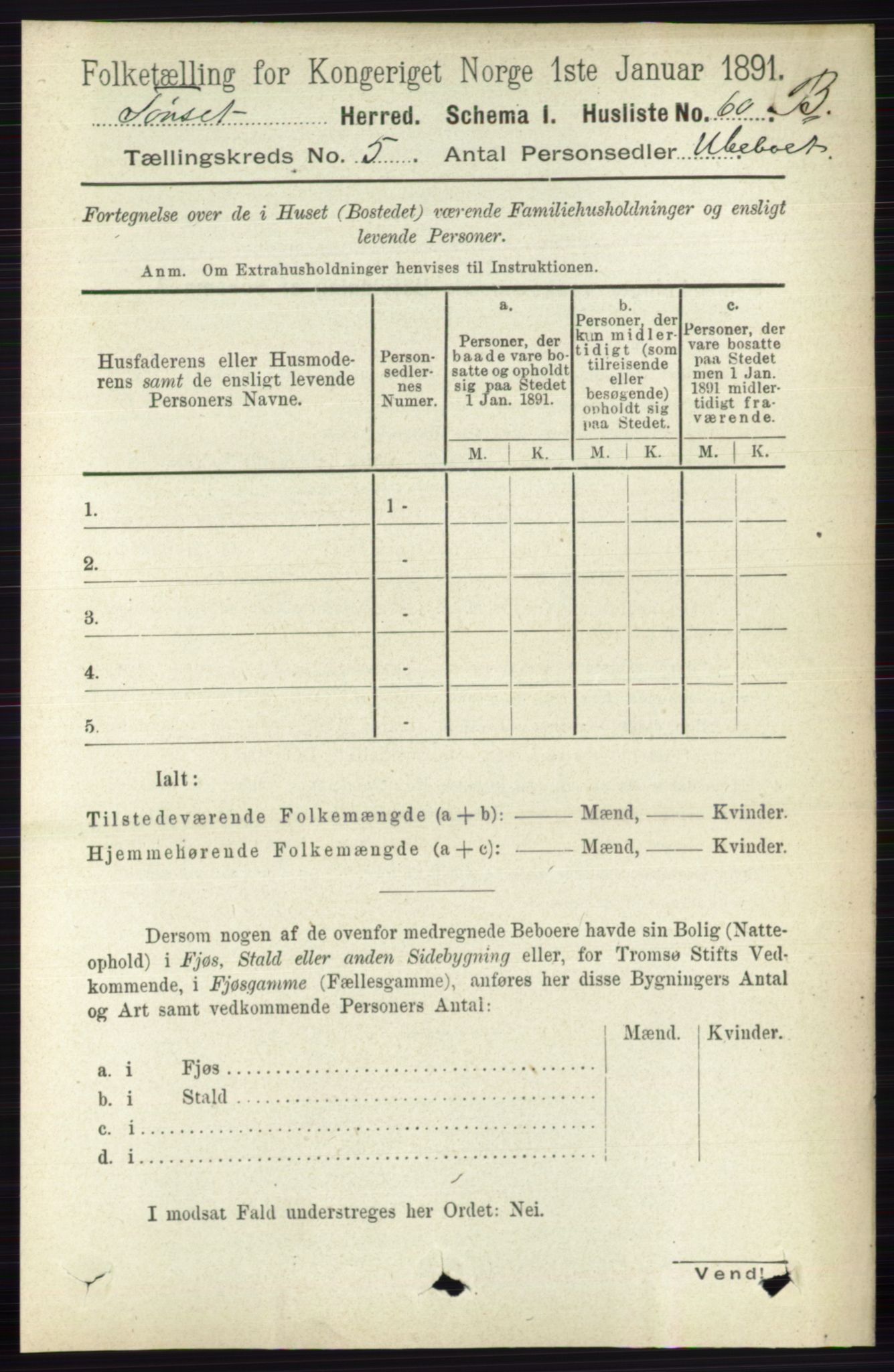 RA, 1891 census for 0437 Tynset, 1891, p. 1074