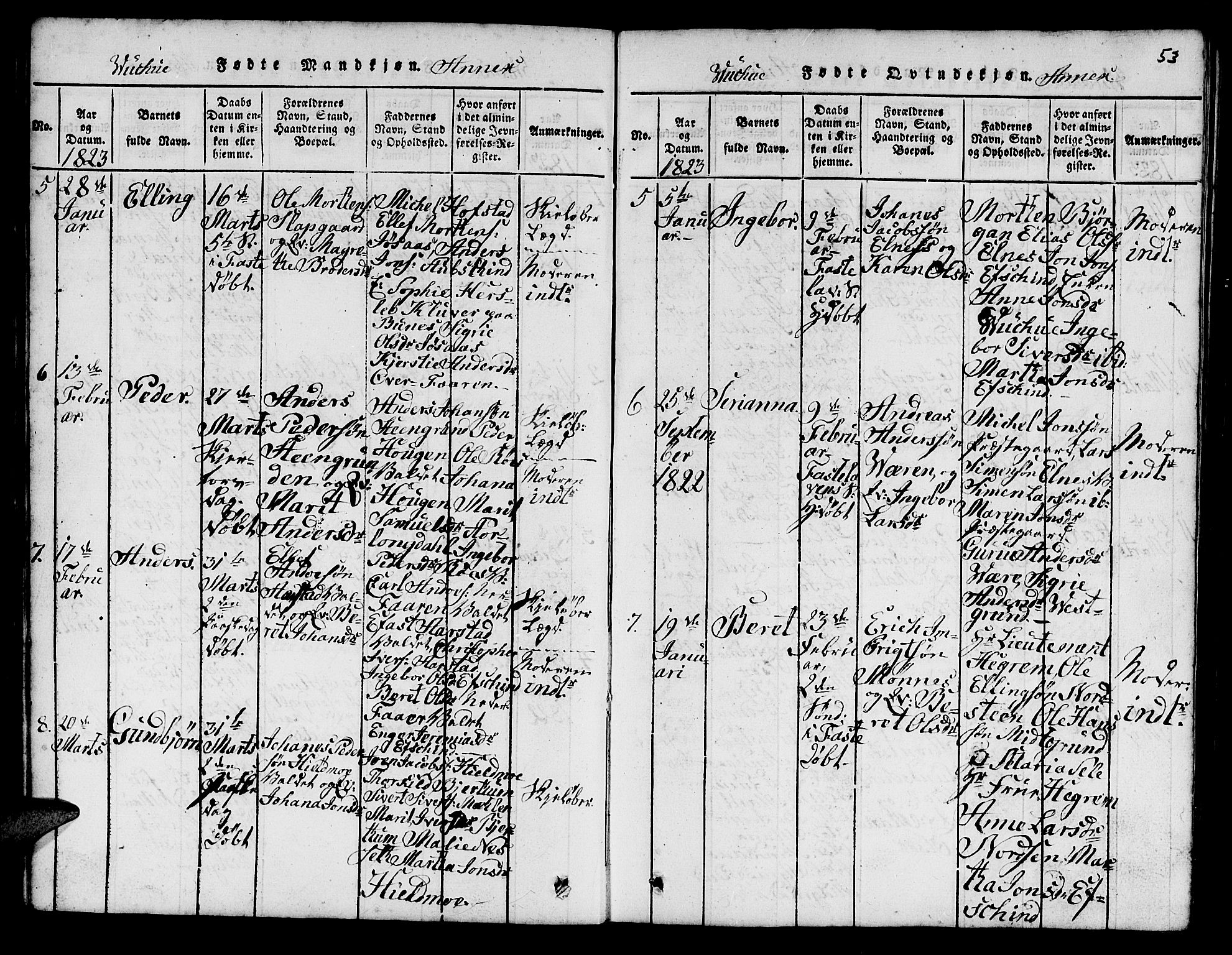 Ministerialprotokoller, klokkerbøker og fødselsregistre - Nord-Trøndelag, SAT/A-1458/724/L0265: Parish register (copy) no. 724C01, 1816-1845, p. 53