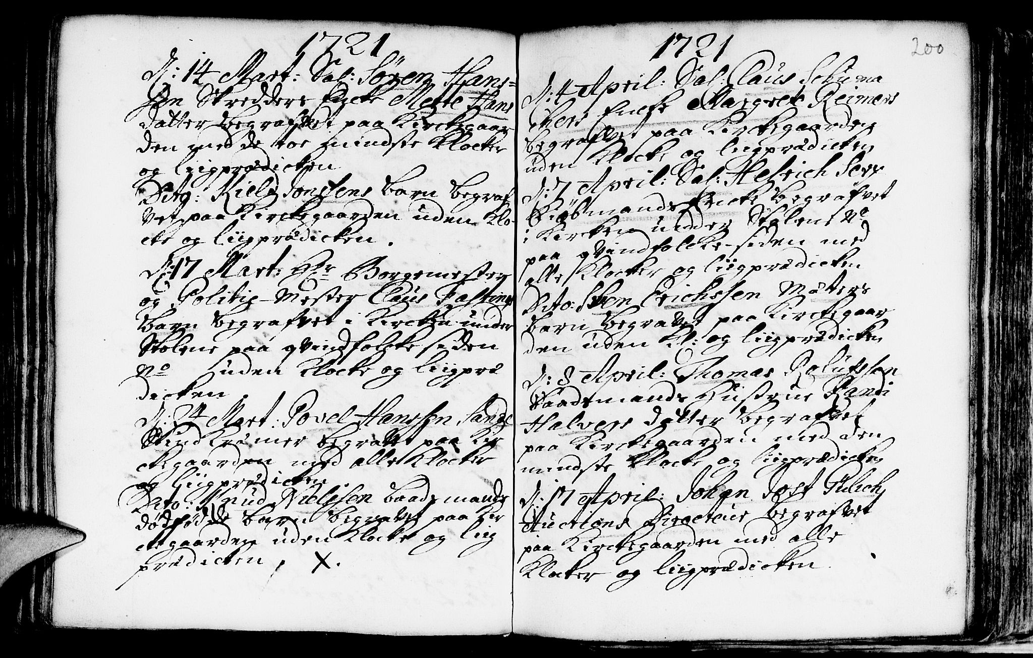Nykirken Sokneprestembete, SAB/A-77101/H/Haa/L0009: Parish register (official) no. A 9, 1689-1759, p. 200