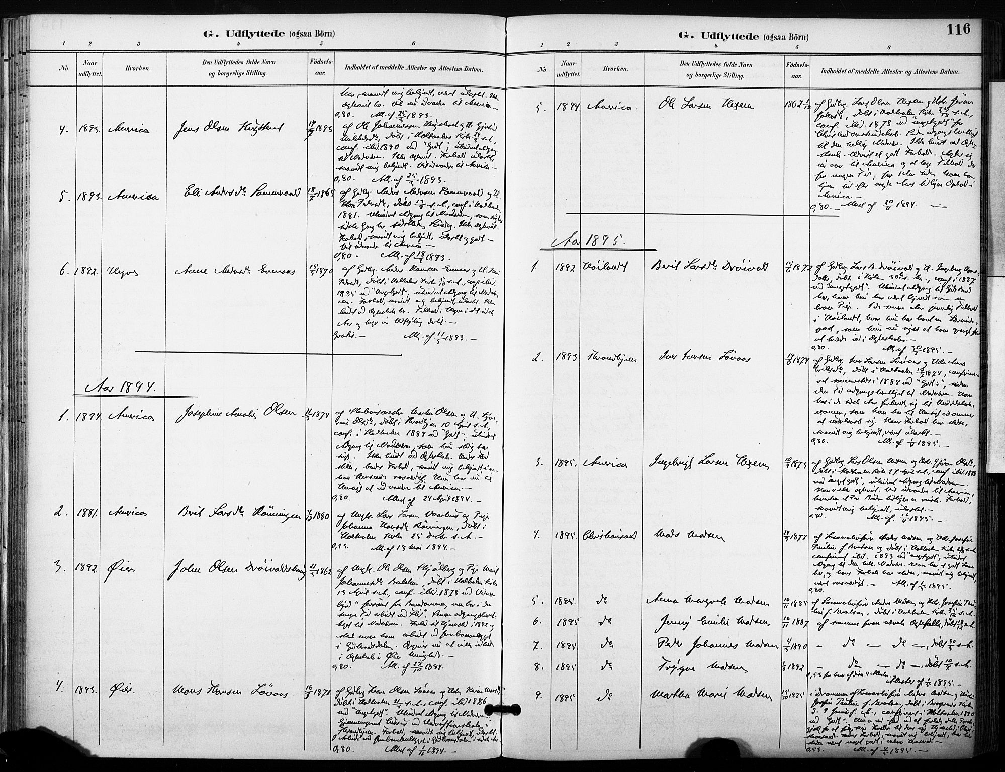 Ministerialprotokoller, klokkerbøker og fødselsregistre - Sør-Trøndelag, SAT/A-1456/685/L0973: Parish register (official) no. 685A10, 1891-1907, p. 116