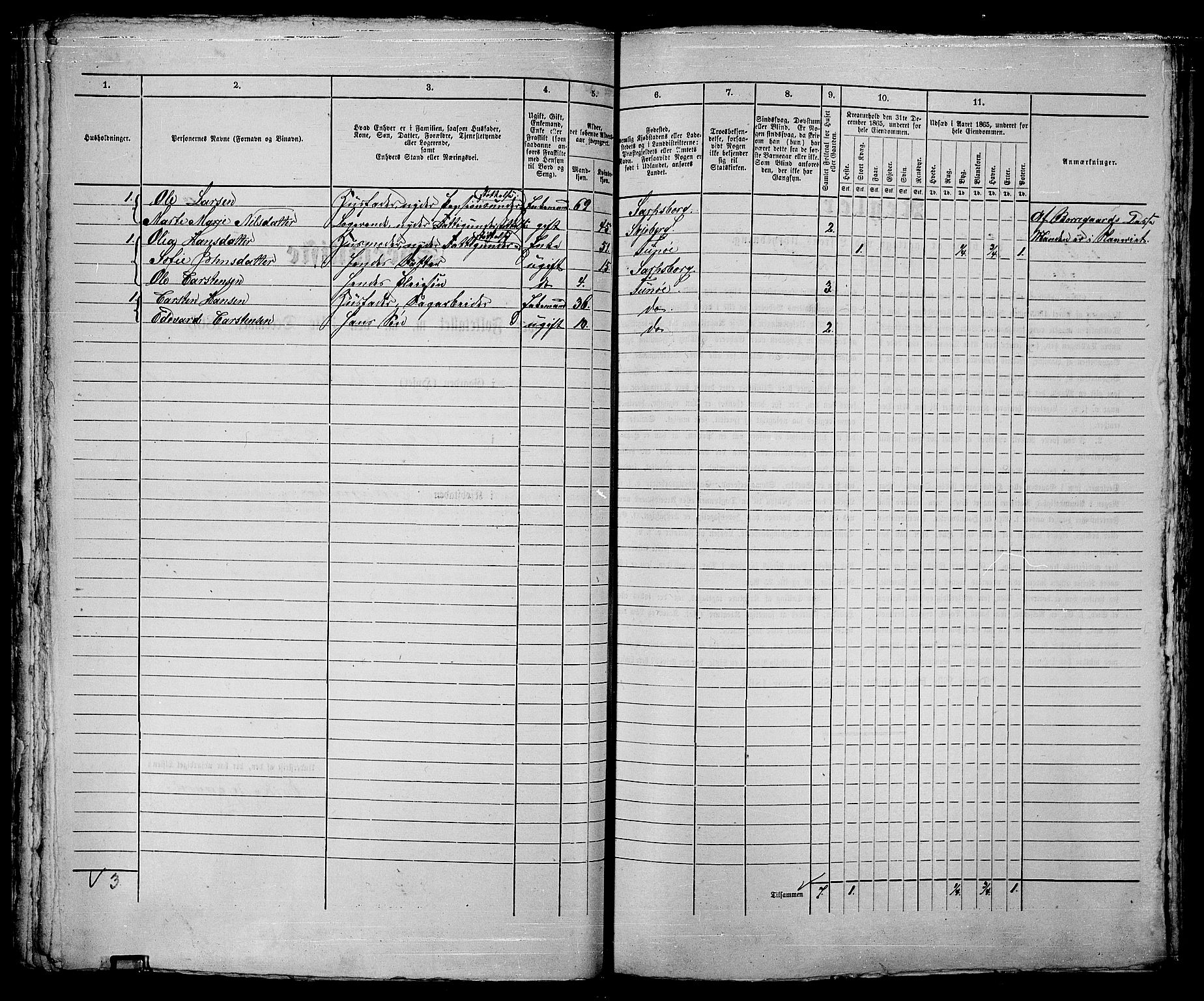 RA, 1865 census for Sarpsborg, 1865, p. 127