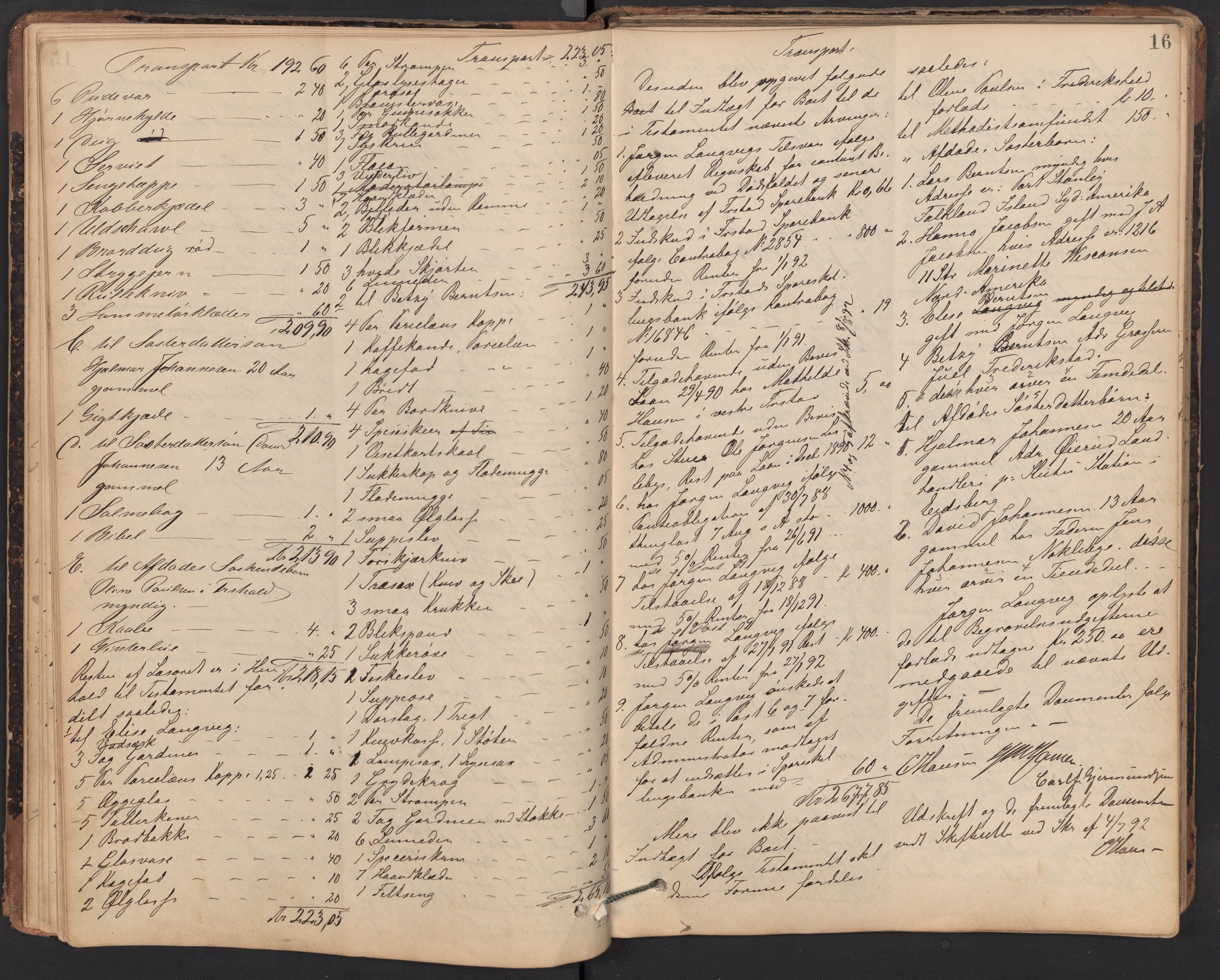 Glemmen lensmannskontor, AV/SAO-A-10123/H/Ha/Hab/L0004: Registreringsprotokoller, 1891-1899, p. 16