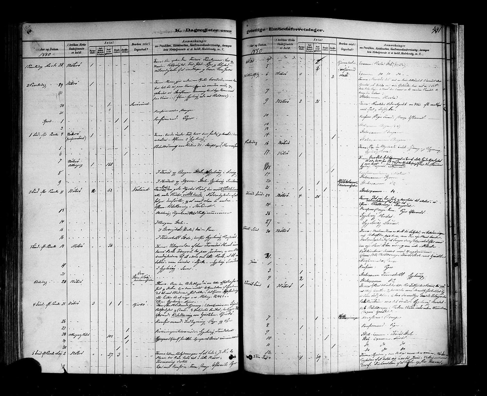 Nøtterøy kirkebøker, AV/SAKO-A-354/F/Fa/L0008: Parish register (official) no. I 8, 1878-1893, p. 441