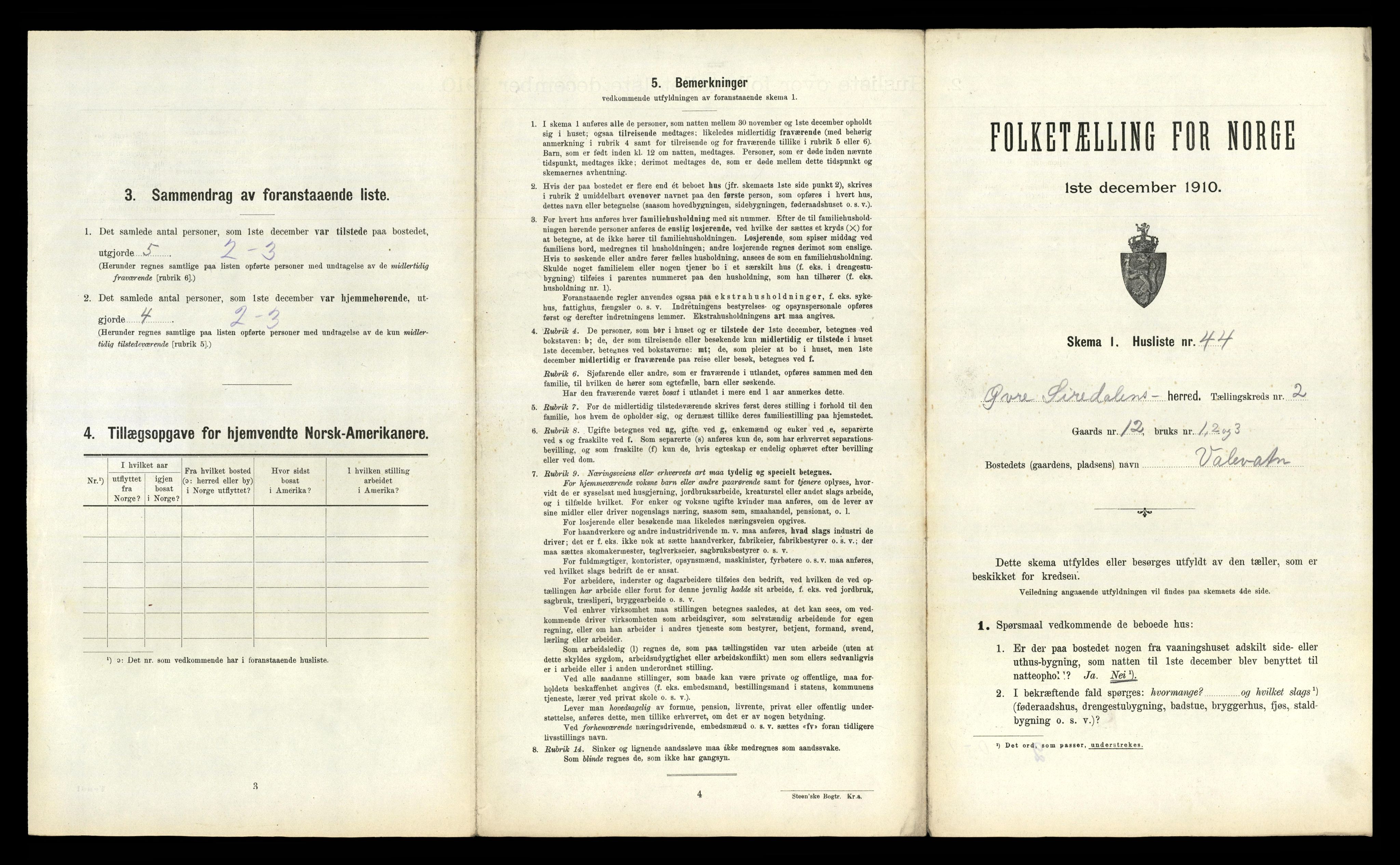 RA, 1910 census for Øvre Sirdal, 1910, p. 190