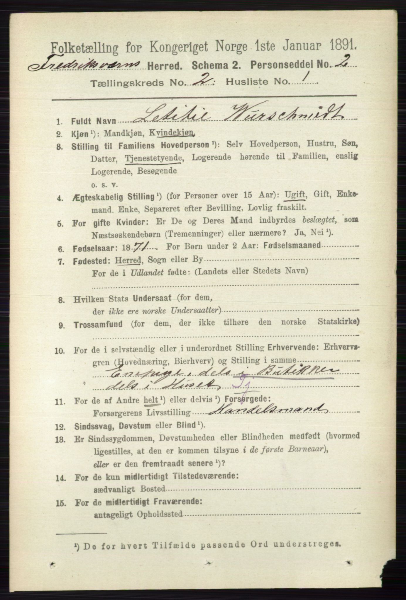 RA, 1891 census for 0798 Fredriksvern, 1891, p. 248