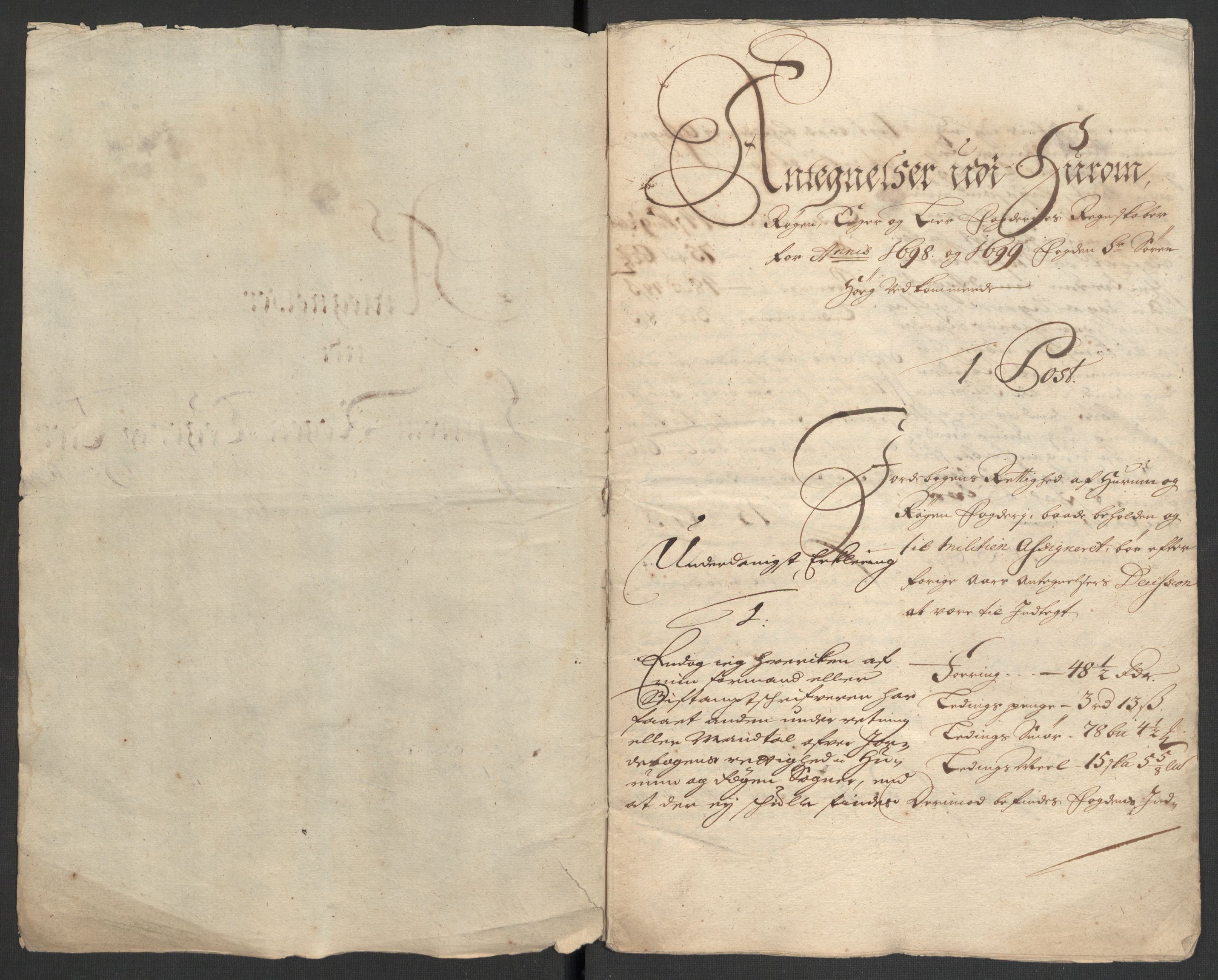 Rentekammeret inntil 1814, Reviderte regnskaper, Fogderegnskap, AV/RA-EA-4092/R30/L1696: Fogderegnskap Hurum, Røyken, Eiker og Lier, 1698-1699, p. 396