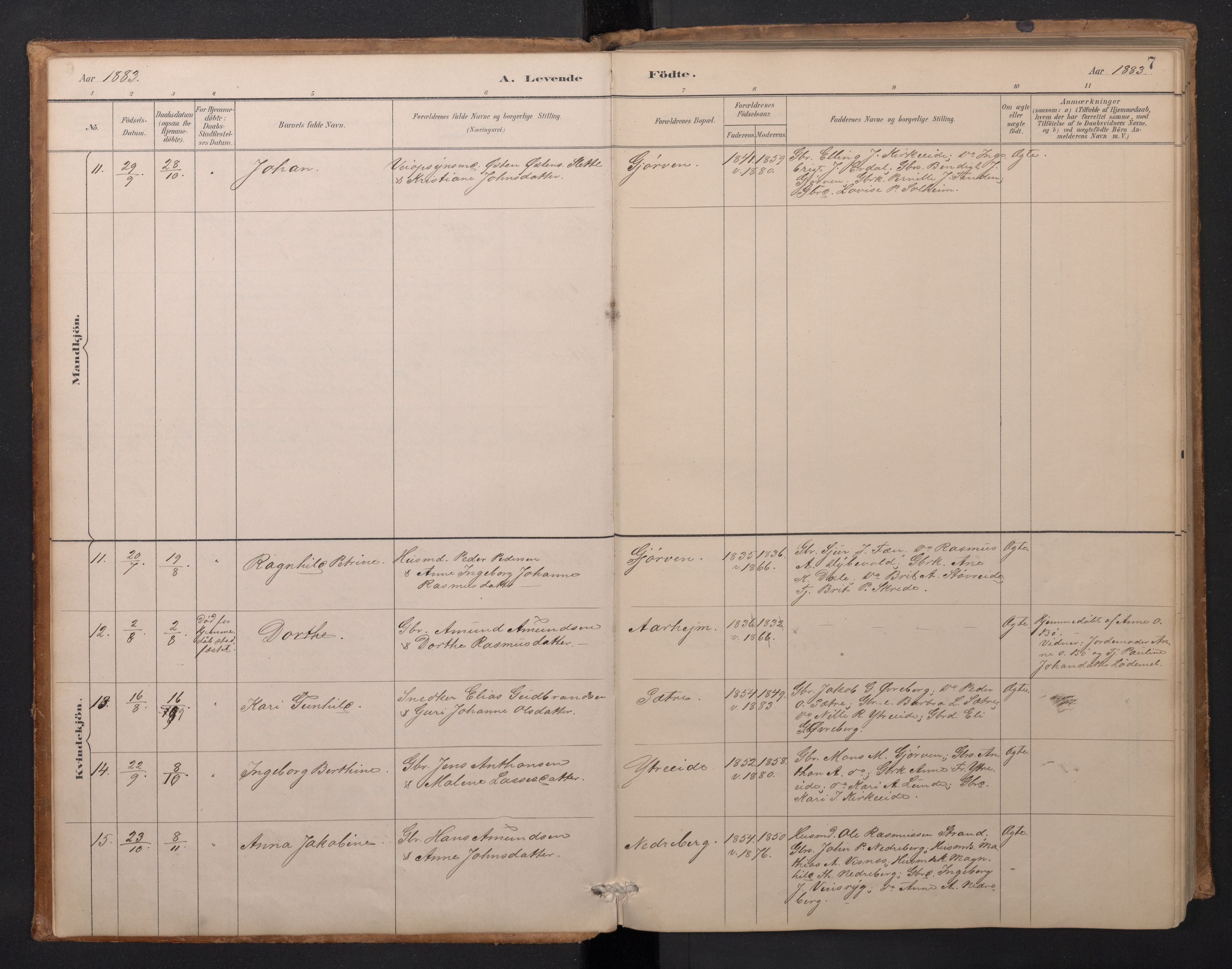 Stryn Sokneprestembete, AV/SAB-A-82501: Parish register (copy) no. A 2, 1883-1905, p. 6b-7a