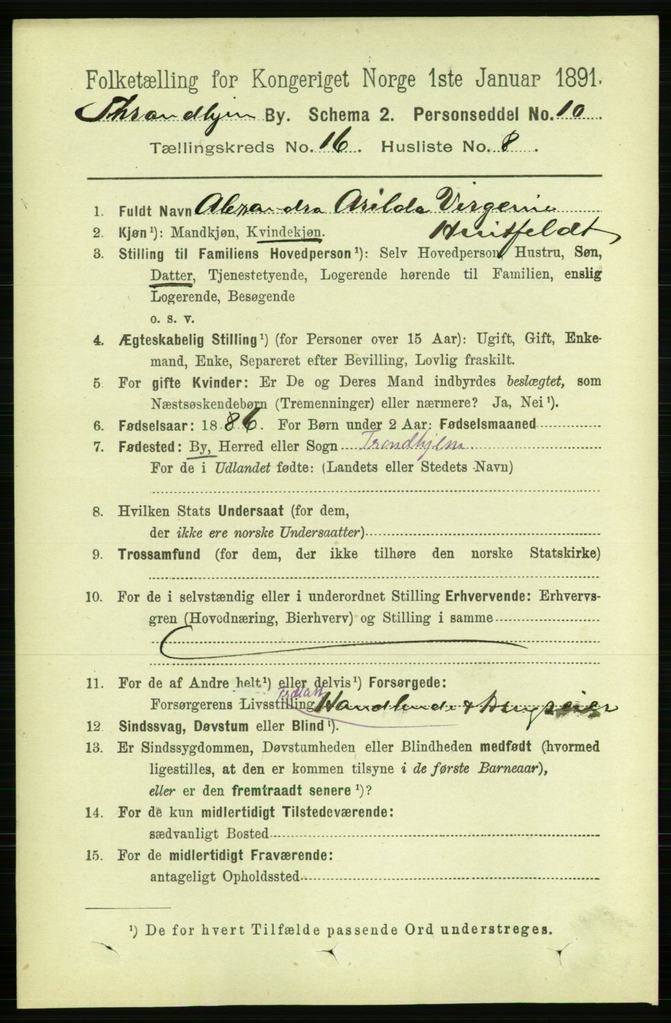 RA, 1891 census for 1601 Trondheim, 1891, p. 12413