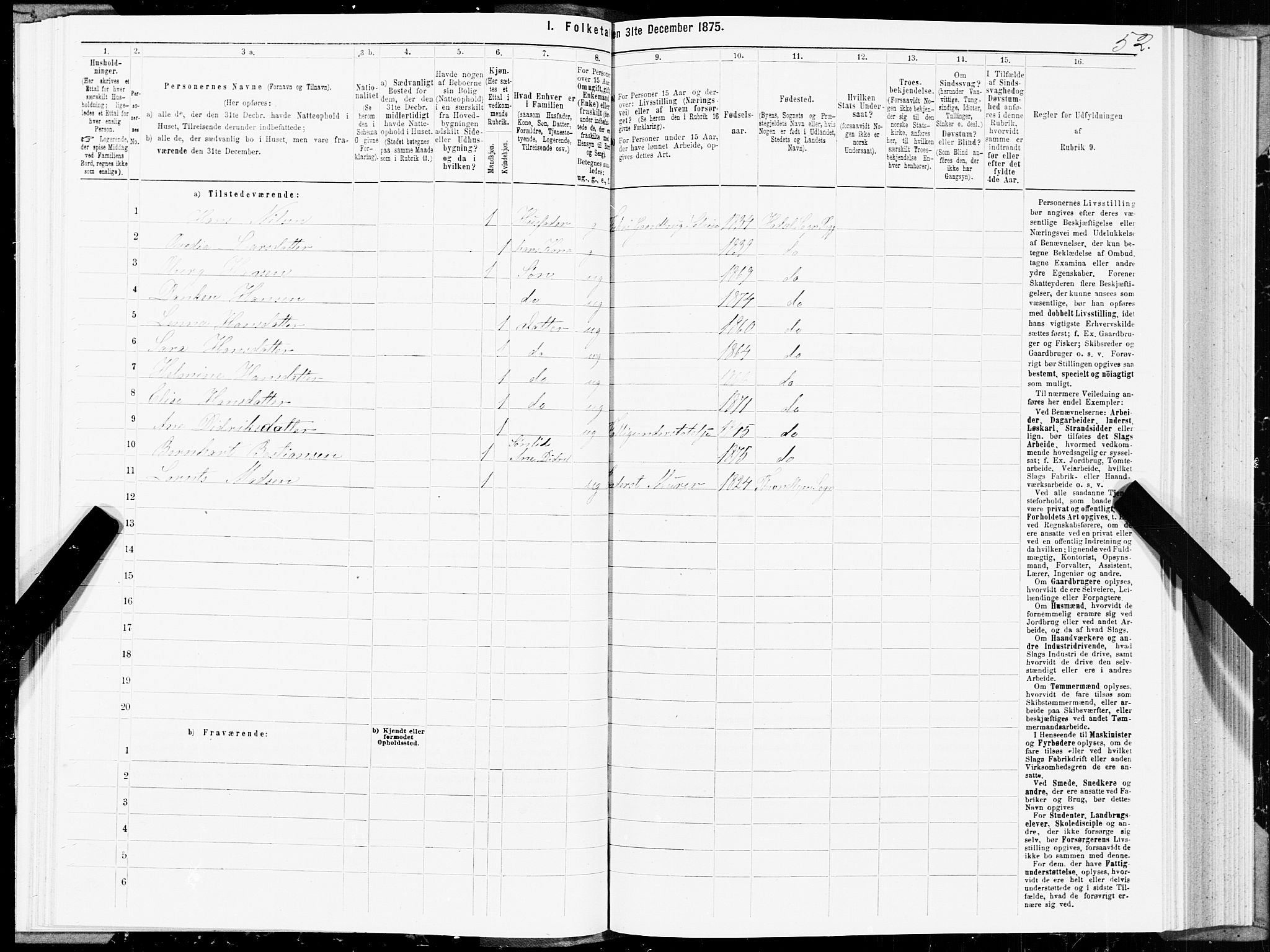 SAT, 1875 census for 1866P Hadsel, 1875, p. 3052