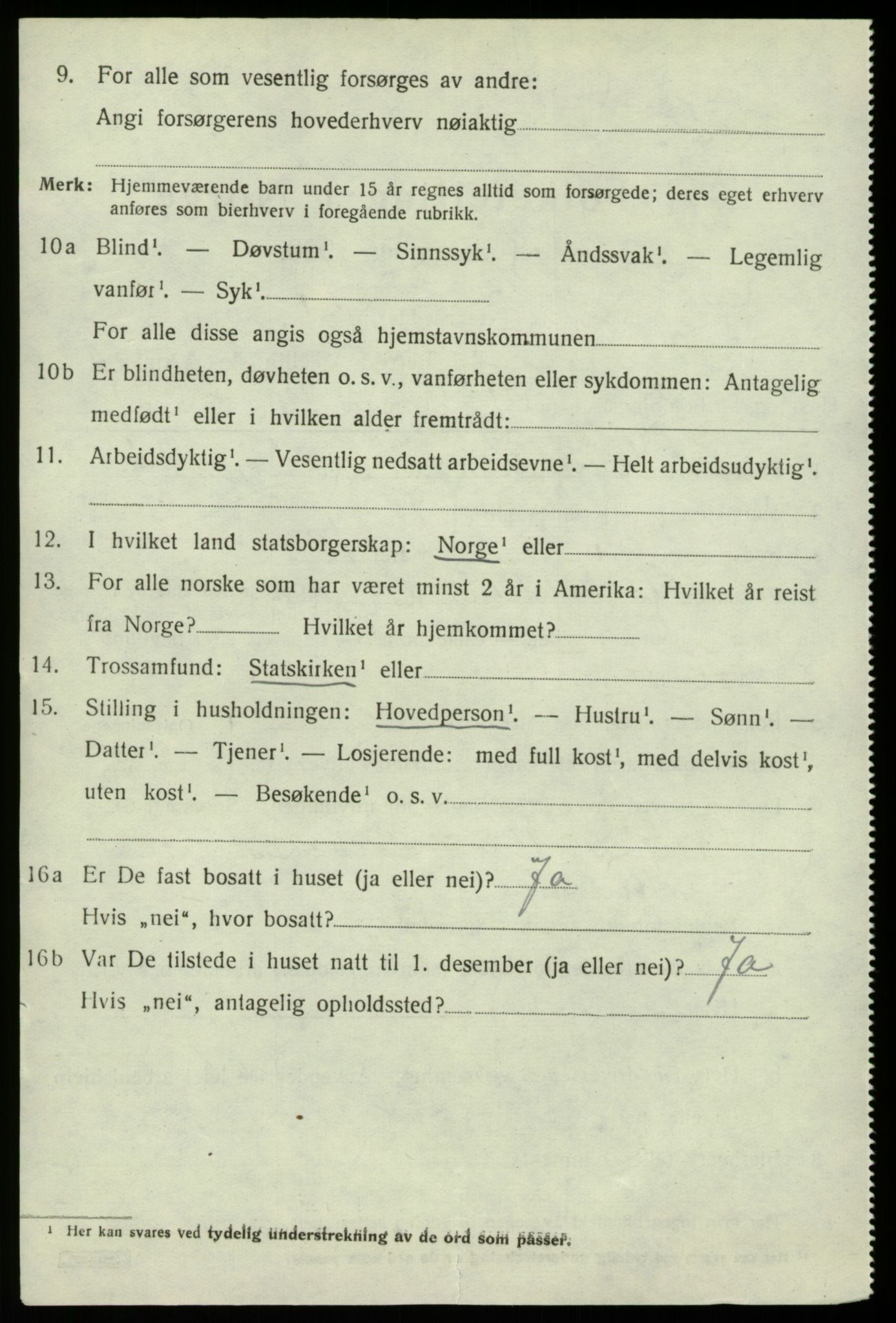 SAB, 1920 census for Hamre, 1920, p. 5966