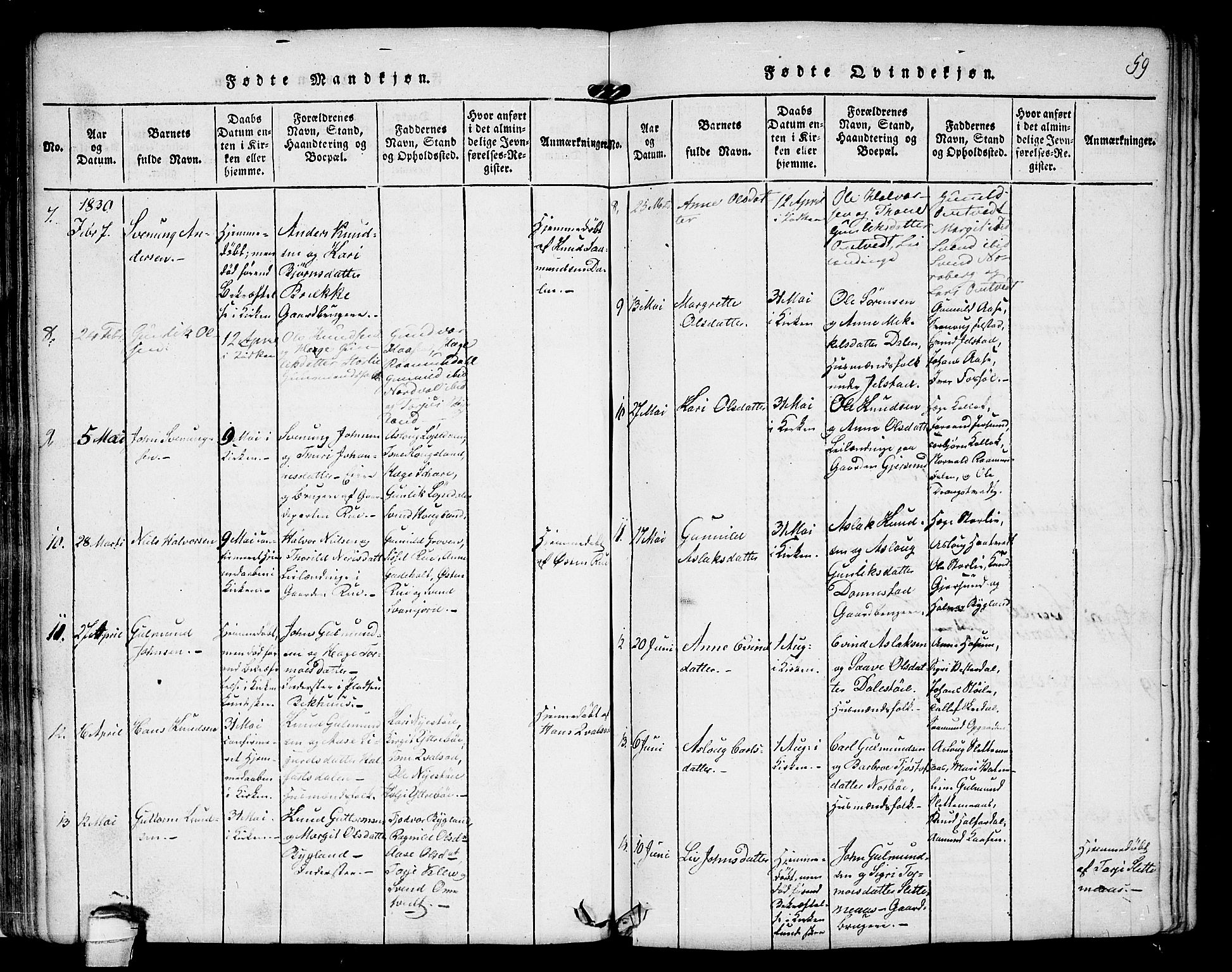 Kviteseid kirkebøker, SAKO/A-276/F/Fb/L0001: Parish register (official) no. II 1, 1815-1836, p. 59