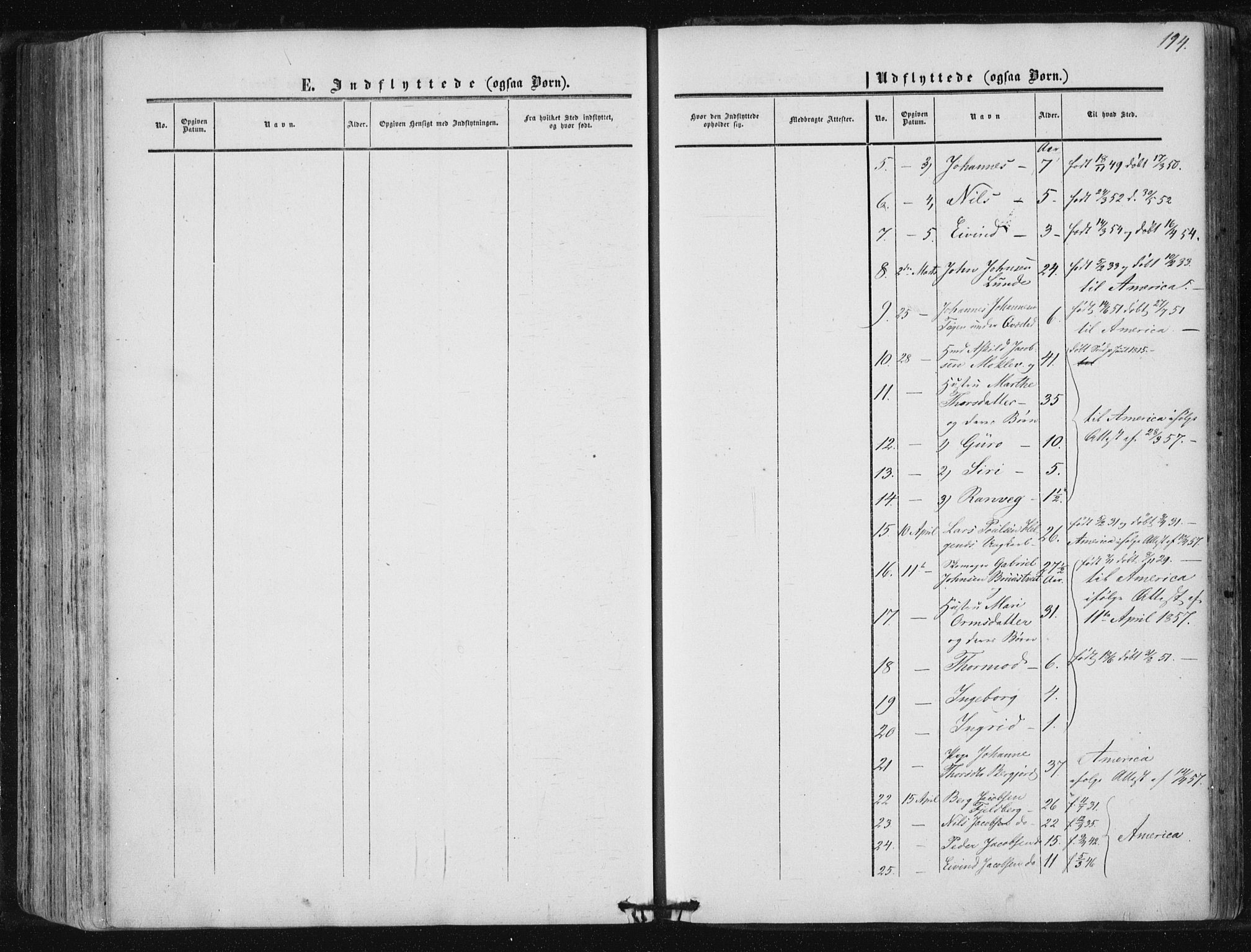 Suldal sokneprestkontor, AV/SAST-A-101845/01/IV/L0009: Parish register (official) no. A 9, 1854-1868, p. 194