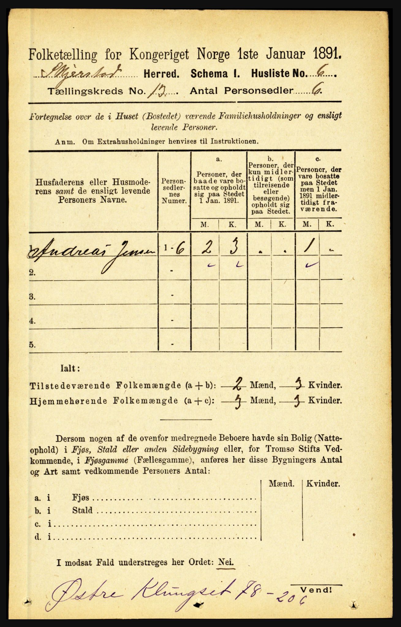 RA, 1891 census for 1842 Skjerstad, 1891, p. 4317