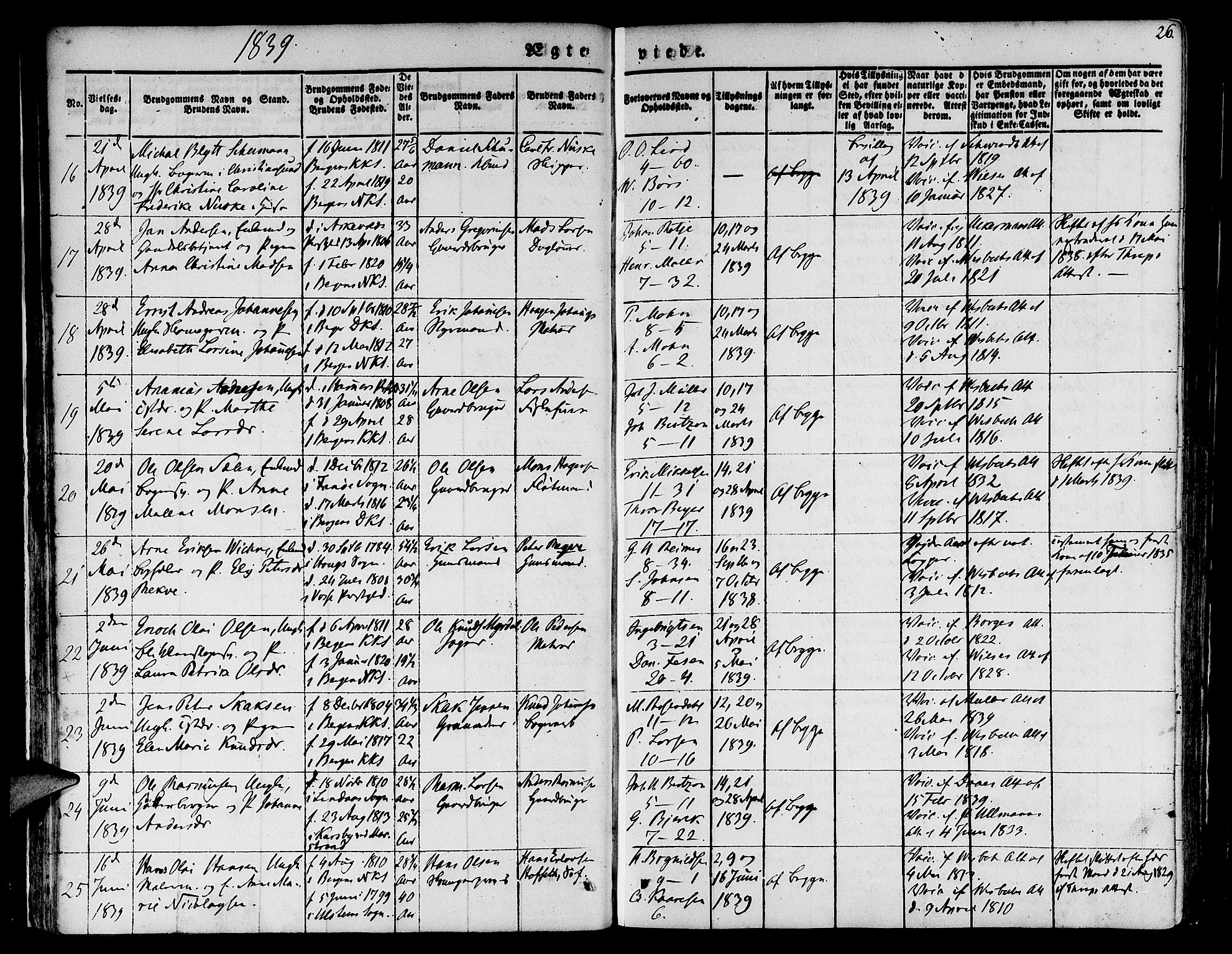 Nykirken Sokneprestembete, AV/SAB-A-77101/H/Hab: Parish register (copy) no. D 1, 1832-1867, p. 26