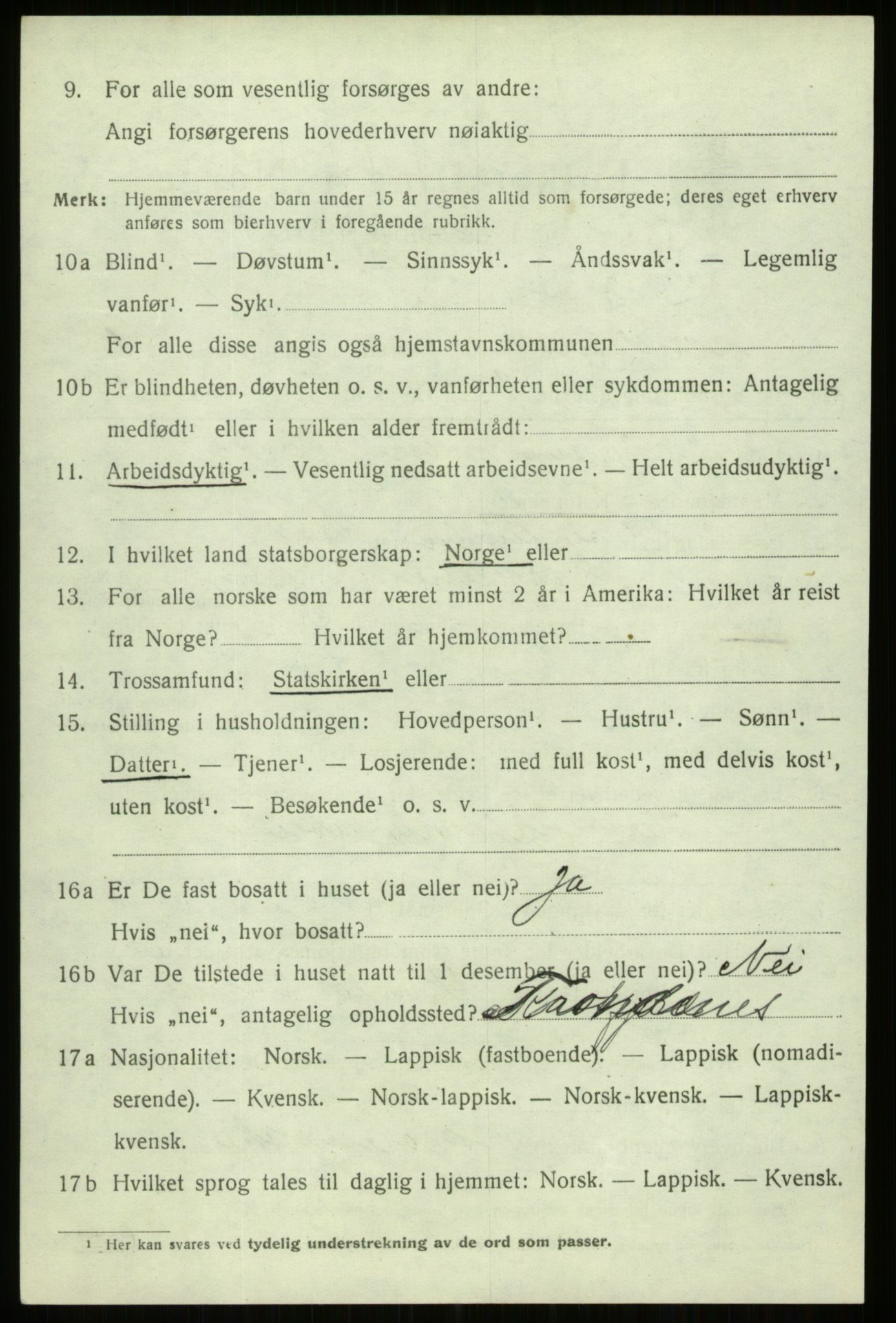 SATØ, 1920 census for Trondenes, 1920, p. 18413