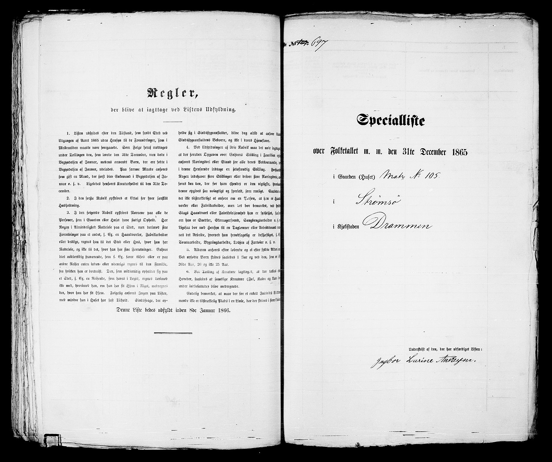 RA, 1865 census for Strømsø in Drammen, 1865, p. 209