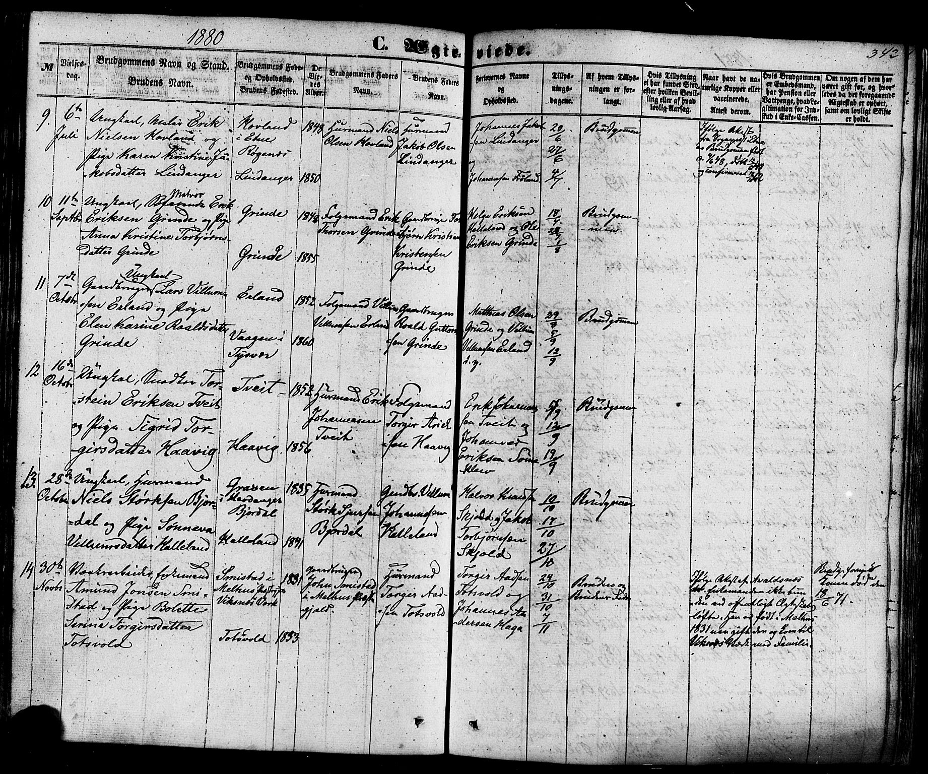 Skjold sokneprestkontor, AV/SAST-A-101847/H/Ha/Haa/L0008: Parish register (official) no. A 8, 1856-1882, p. 342