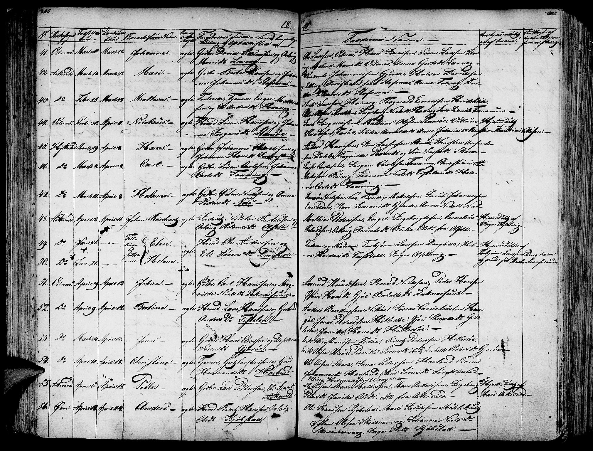 Askvoll sokneprestembete, AV/SAB-A-79501/H/Haa/Haaa/L0010: Parish register (official) no. A 10, 1821-1844, p. 206-207