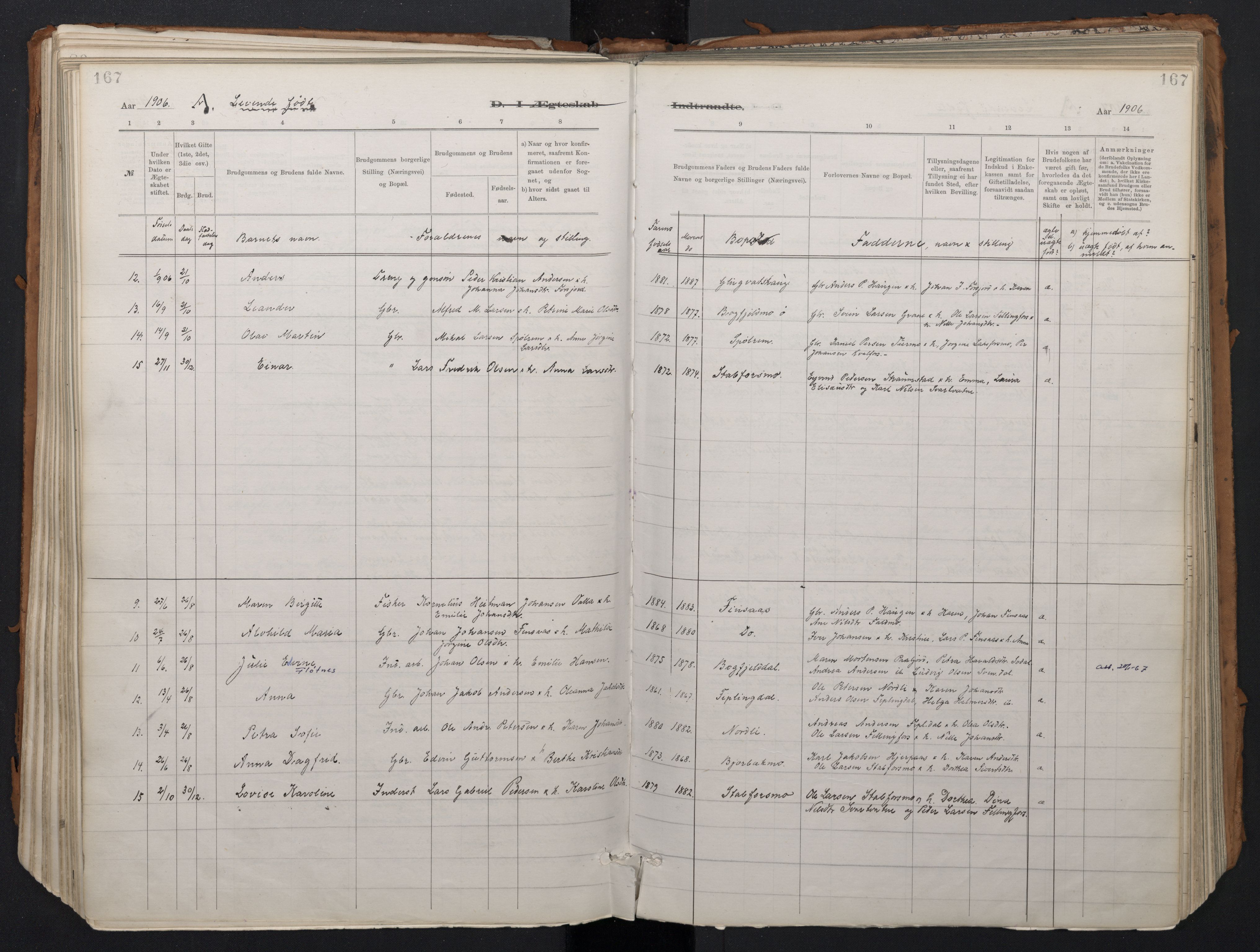 Ministerialprotokoller, klokkerbøker og fødselsregistre - Nordland, AV/SAT-A-1459/824/L0338: Parish register (official) no. 824A01, 1880-1915, p. 167