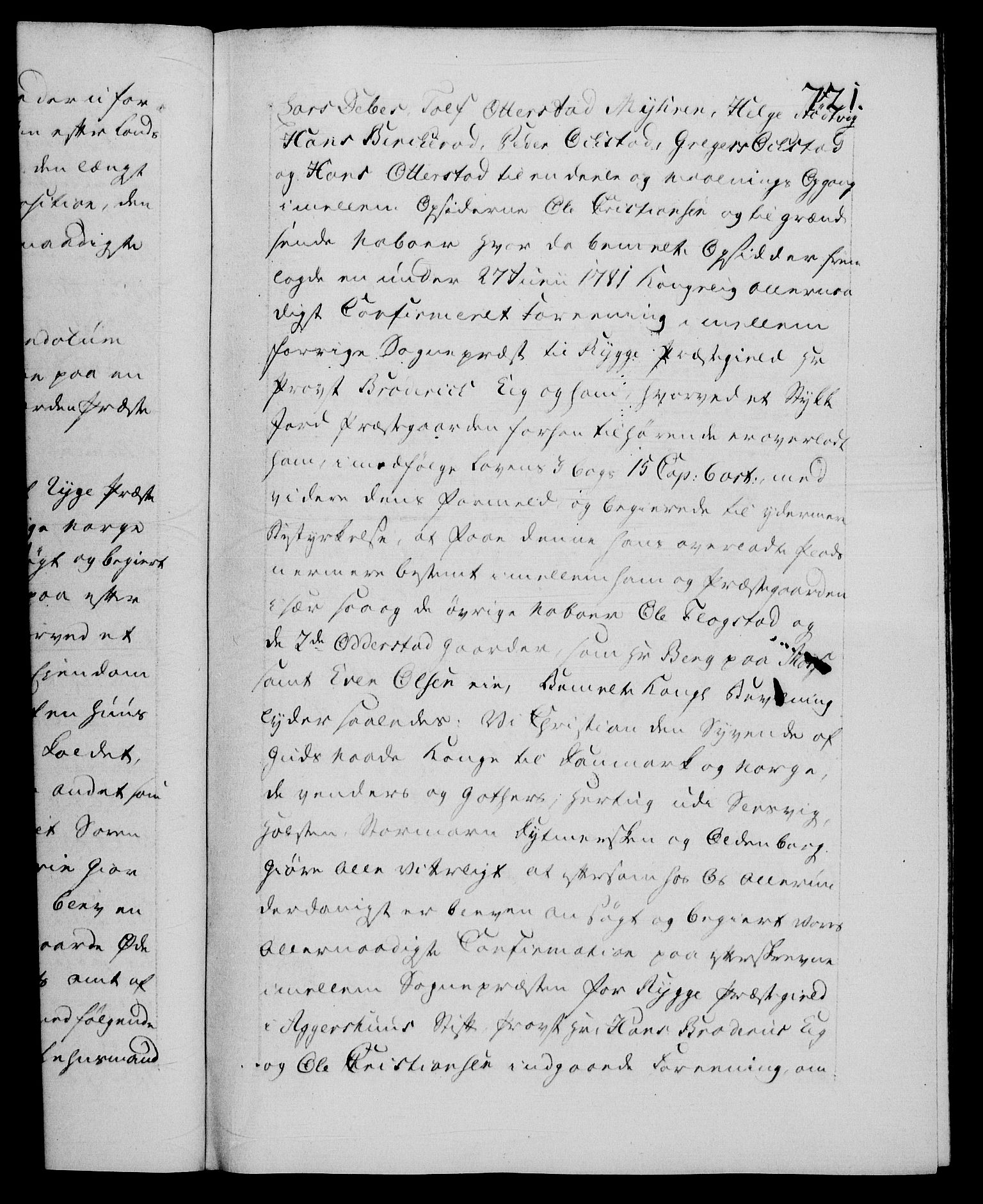 Danske Kanselli 1572-1799, AV/RA-EA-3023/F/Fc/Fca/Fcaa/L0050: Norske registre, 1784-1785, p. 721a