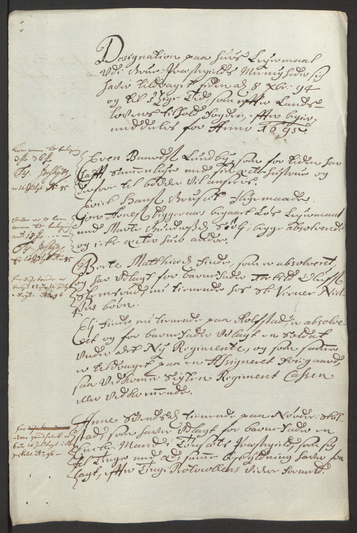 Rentekammeret inntil 1814, Reviderte regnskaper, Fogderegnskap, AV/RA-EA-4092/R13/L0833: Fogderegnskap Solør, Odal og Østerdal, 1695, p. 193